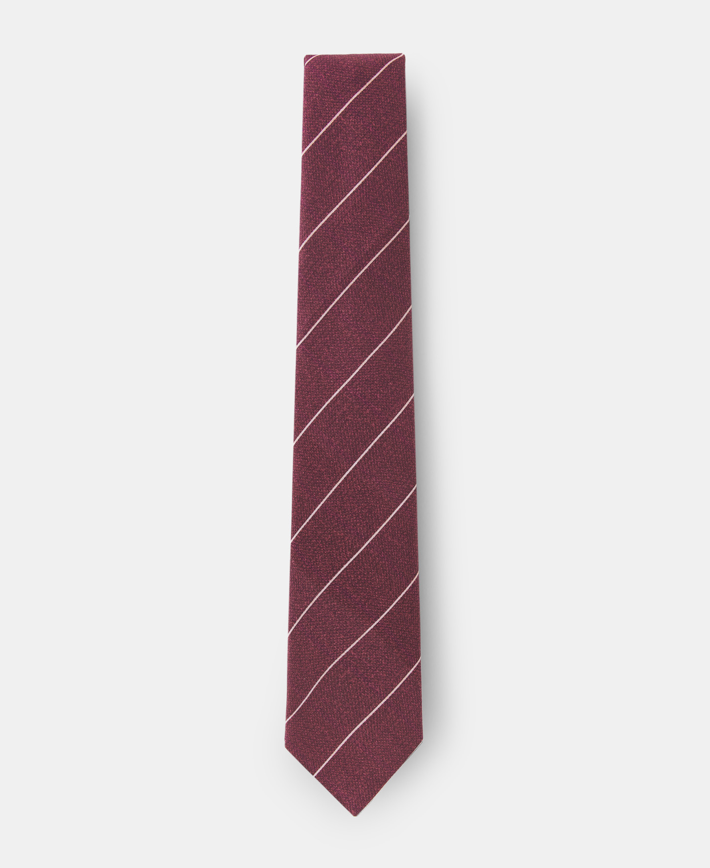 Corbata roja rayas en seda y algodón image number 0