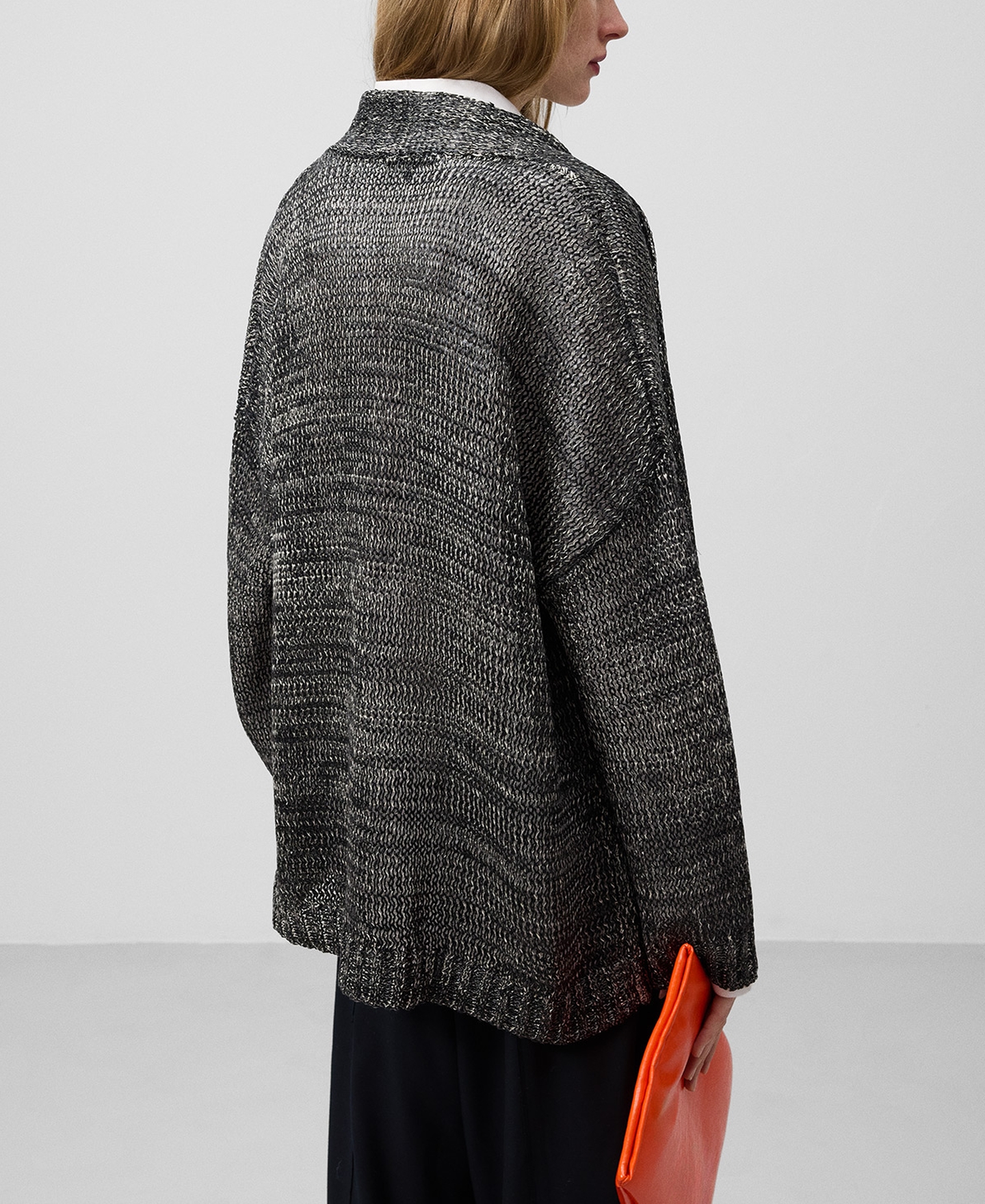 Marled knit kimono jacket woman image number 2