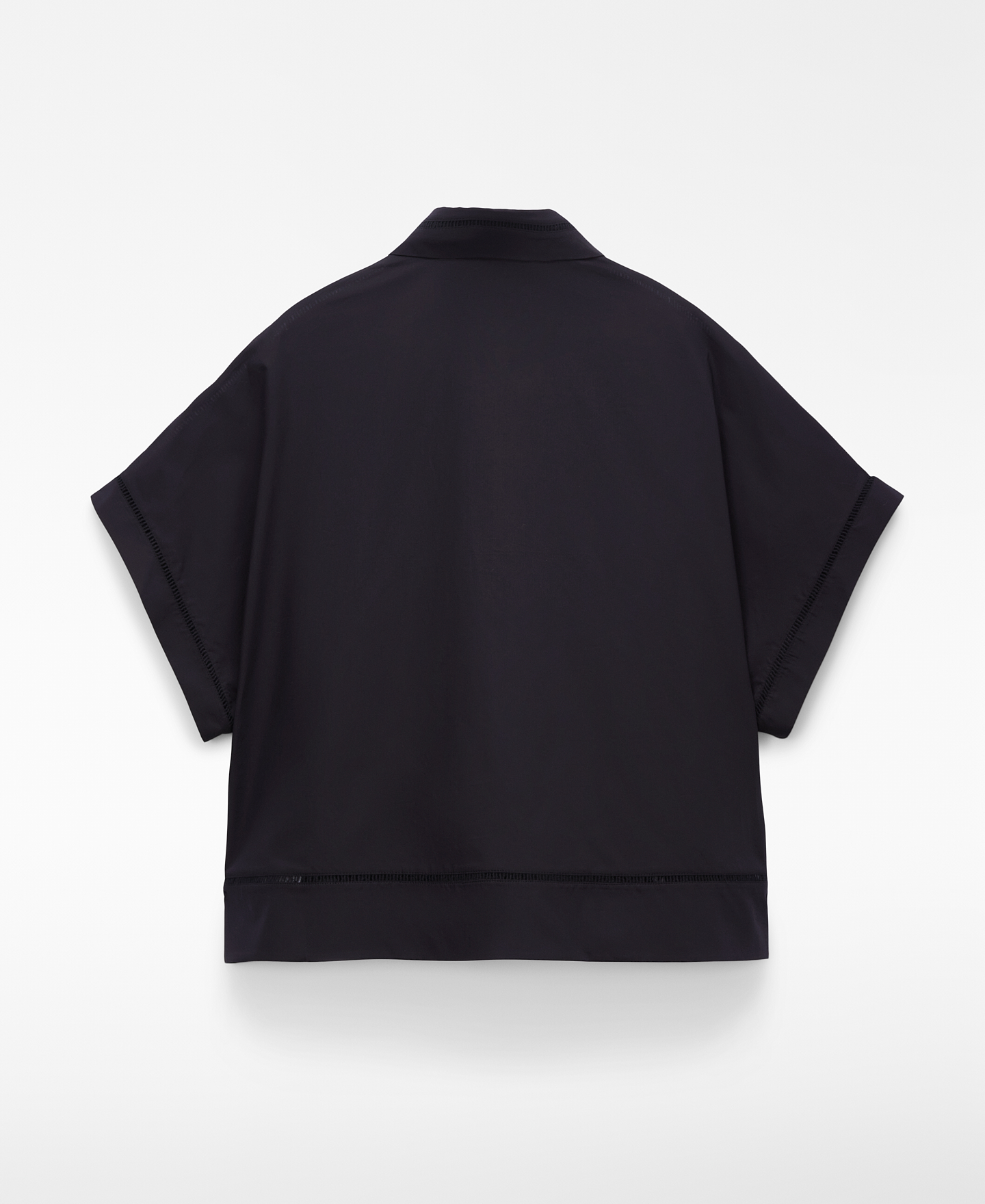 Cotton shirt with lace trim image number 5