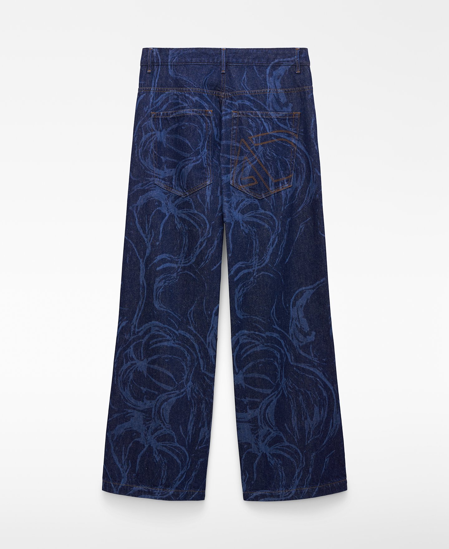 Printed denim oversize trousers image number 5