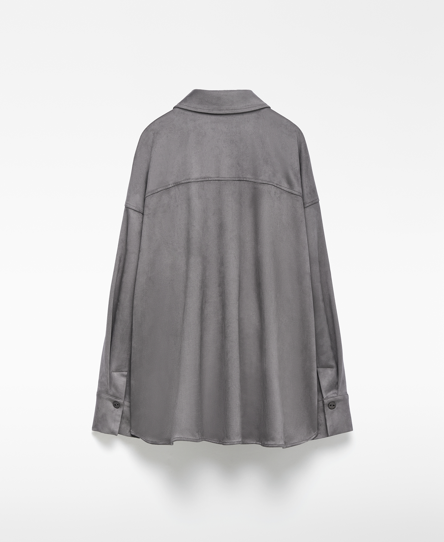 Faux suede overshirt woman image number 5