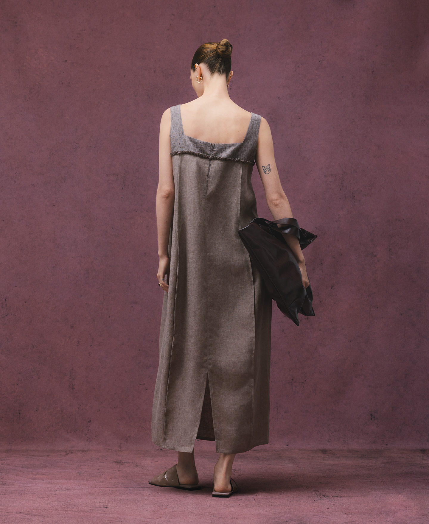 European linen midi dress woman image number 2