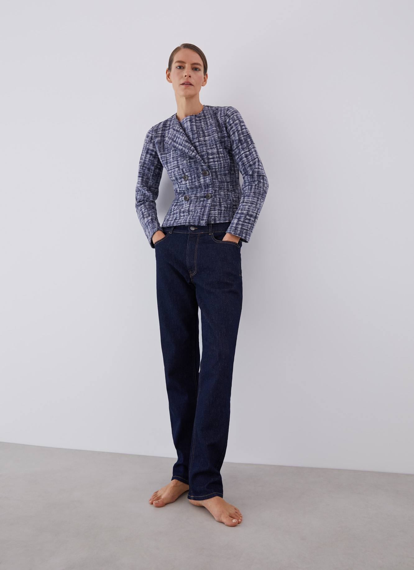 Boiled wool jacket with buttons image number 5