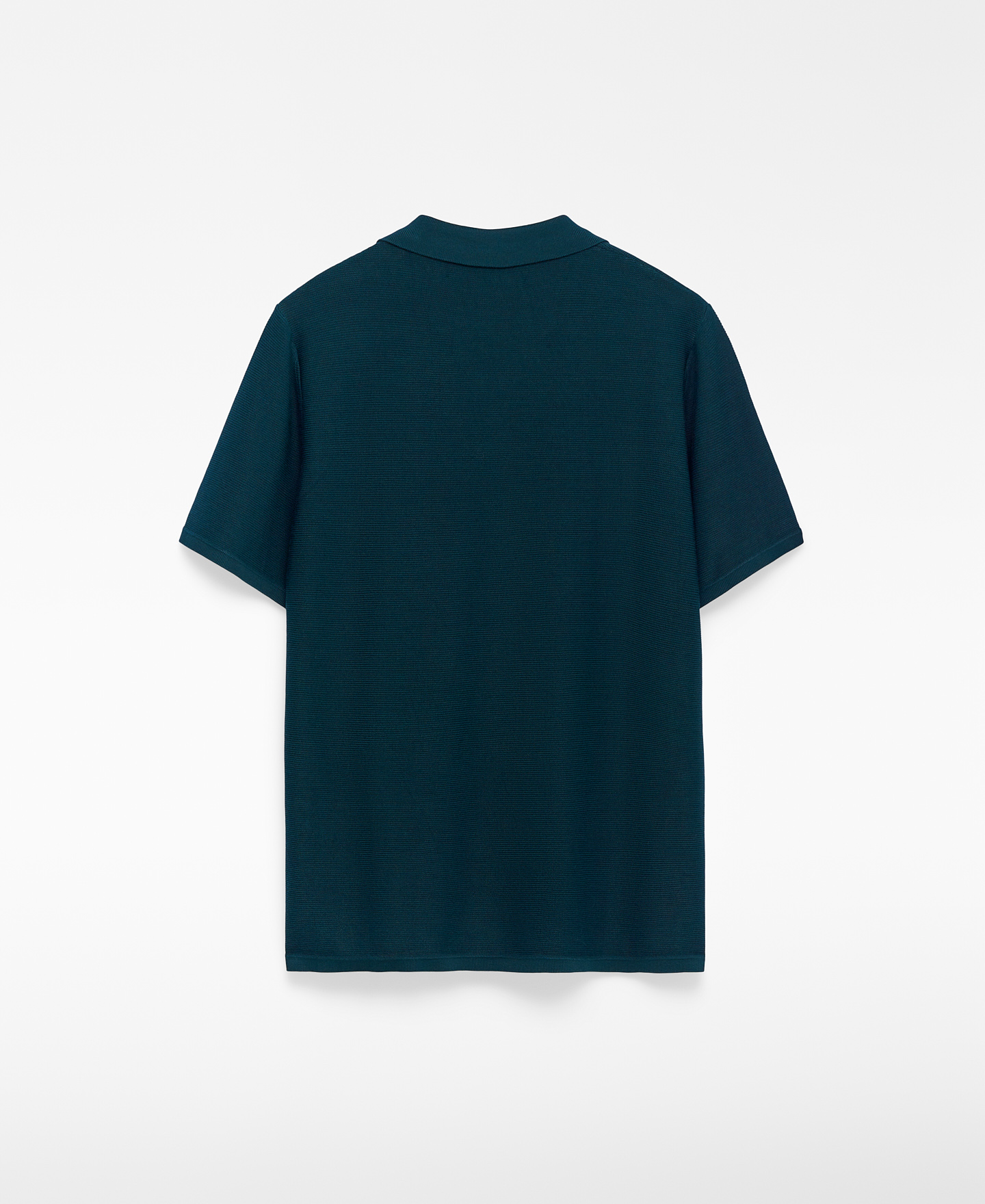 V-neck structured knit polo shirt man image number 5