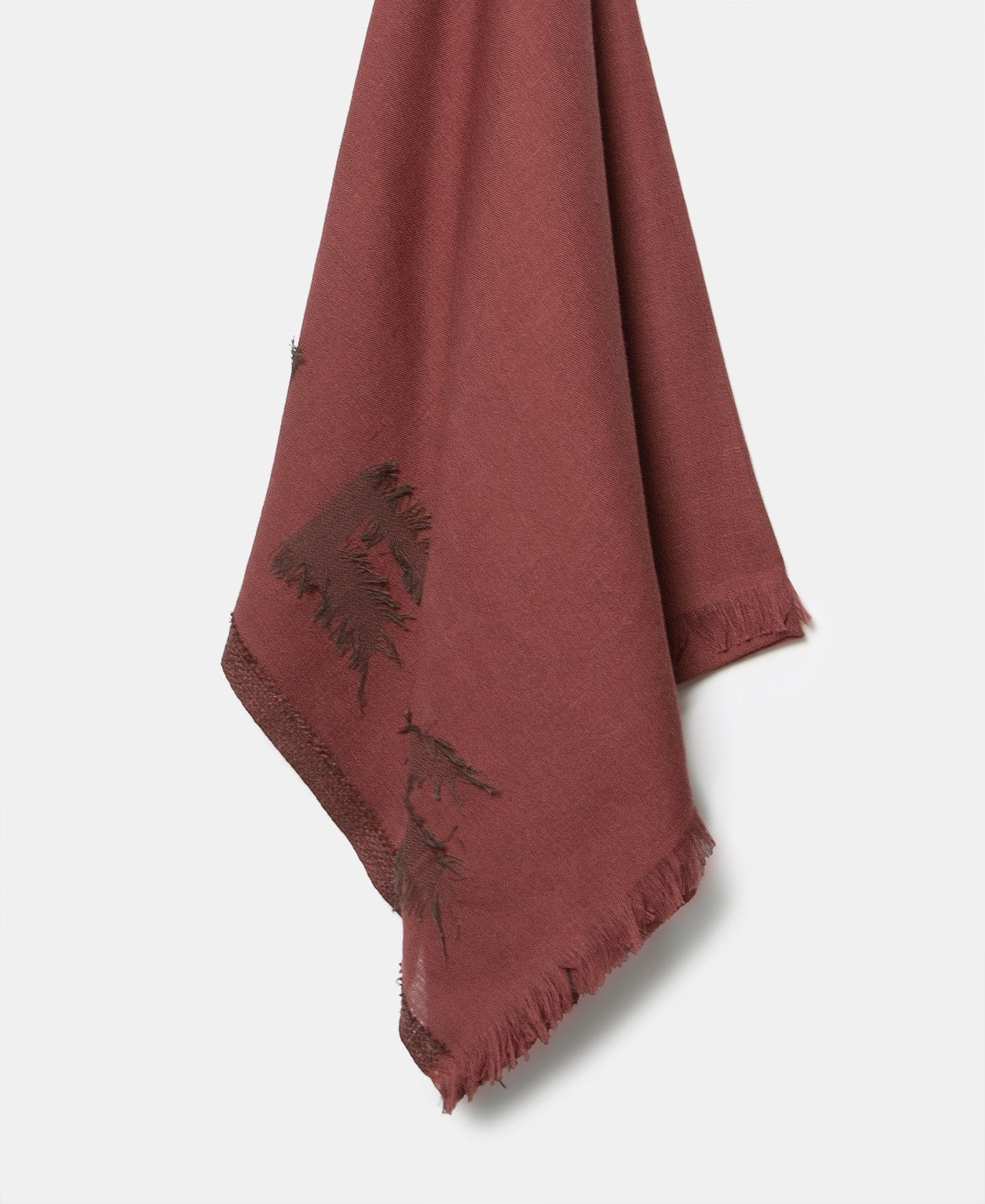 Cotton and linen modal frayed shawl image number 1