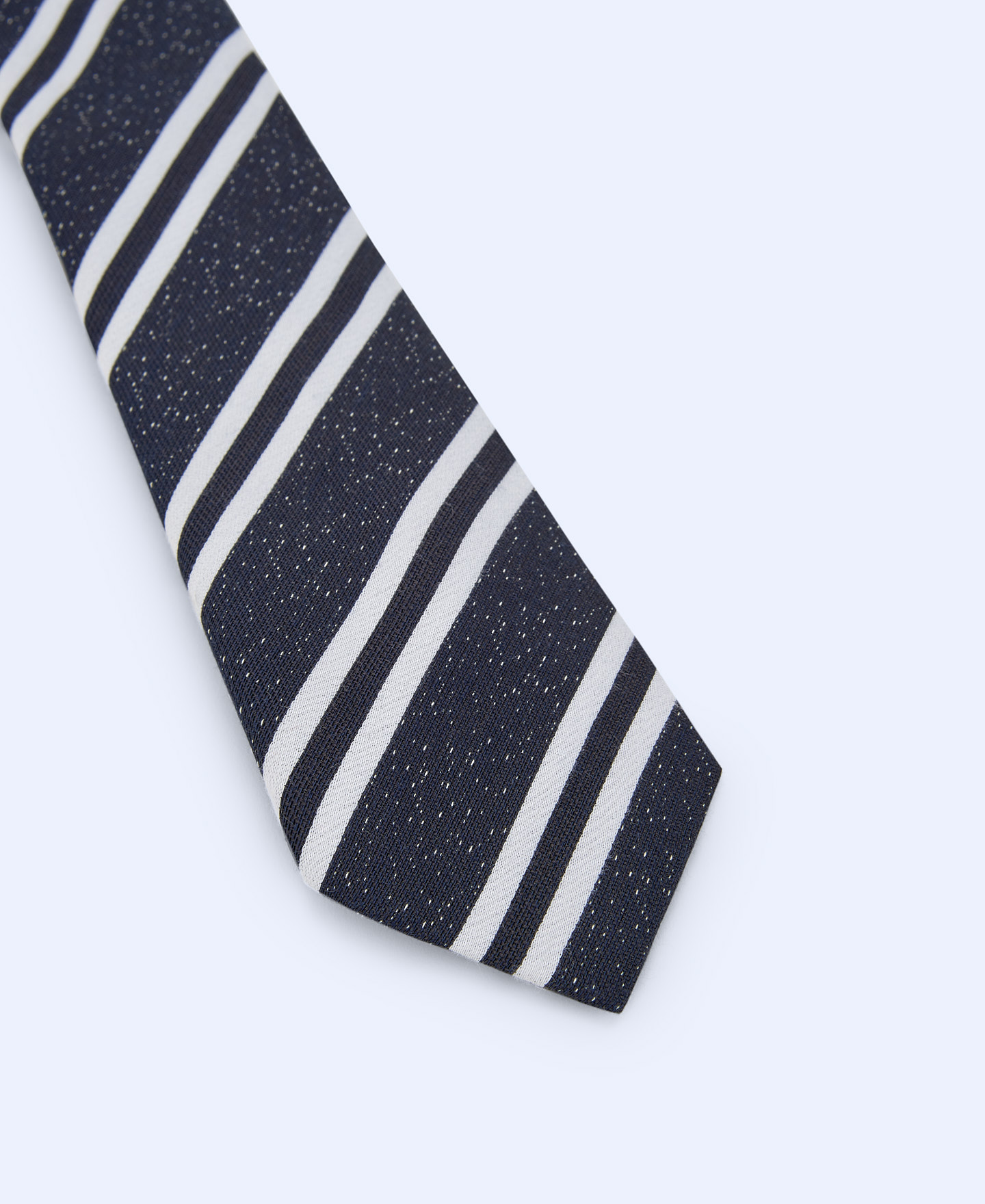 Cotton and silk striped tie image number 1