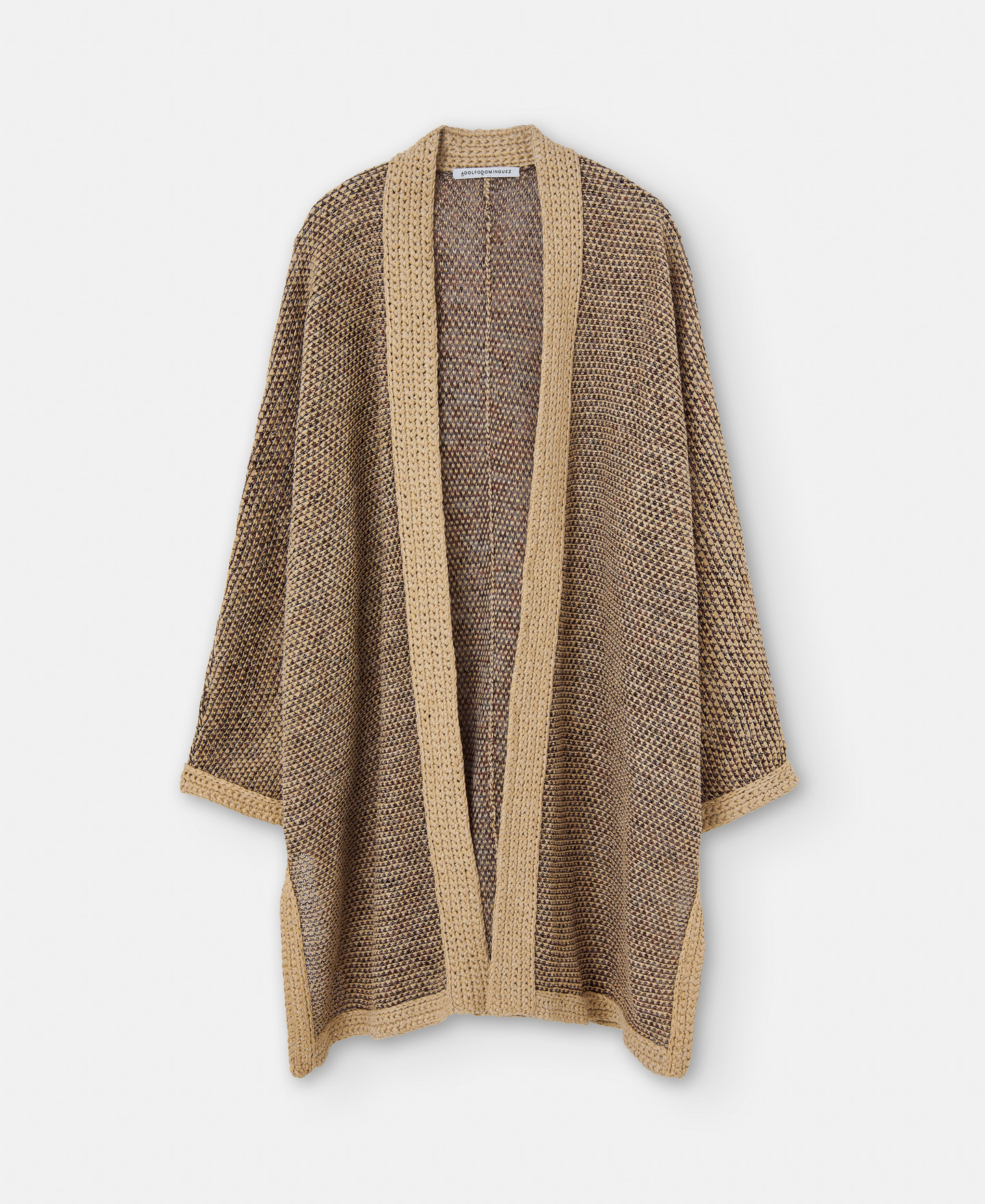 Long openwork knitted jacket image number 4