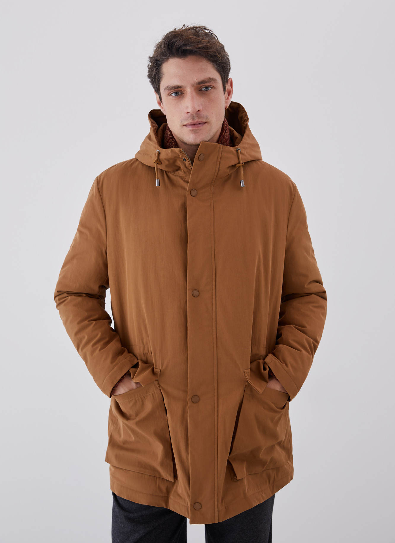 Cotton padded parka with hood image number 0
