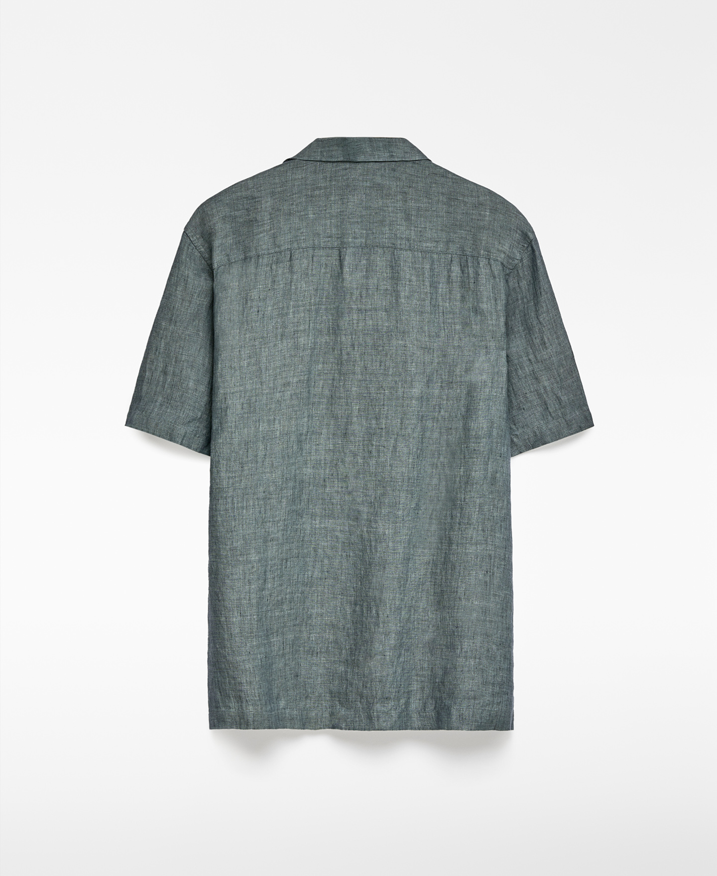 European linen bowling collar shirt man image number 5