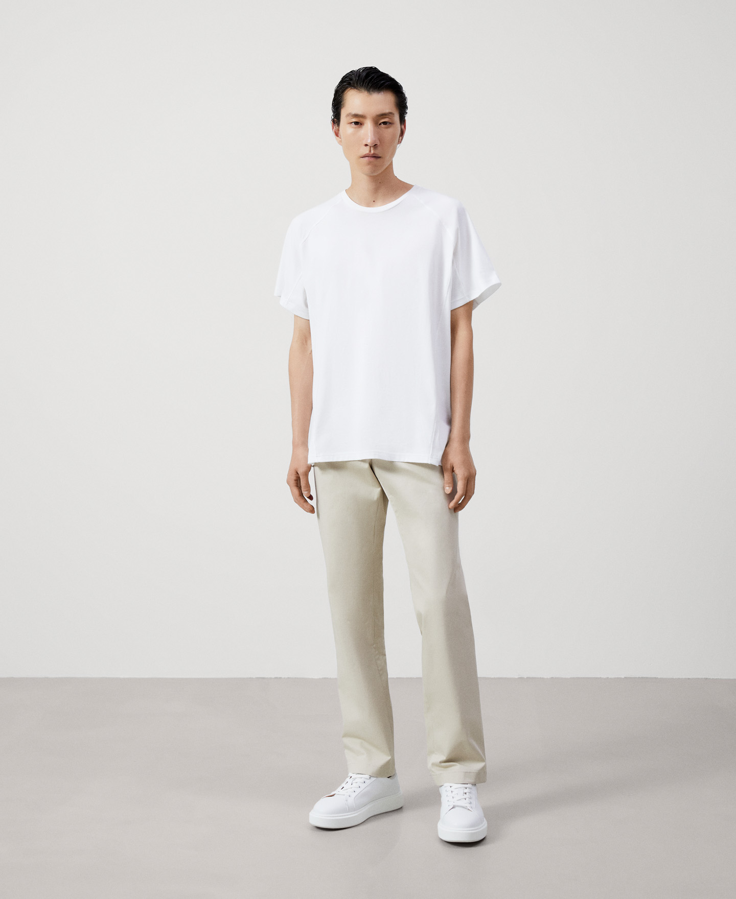 Stretch cotton chino trousers image number 1