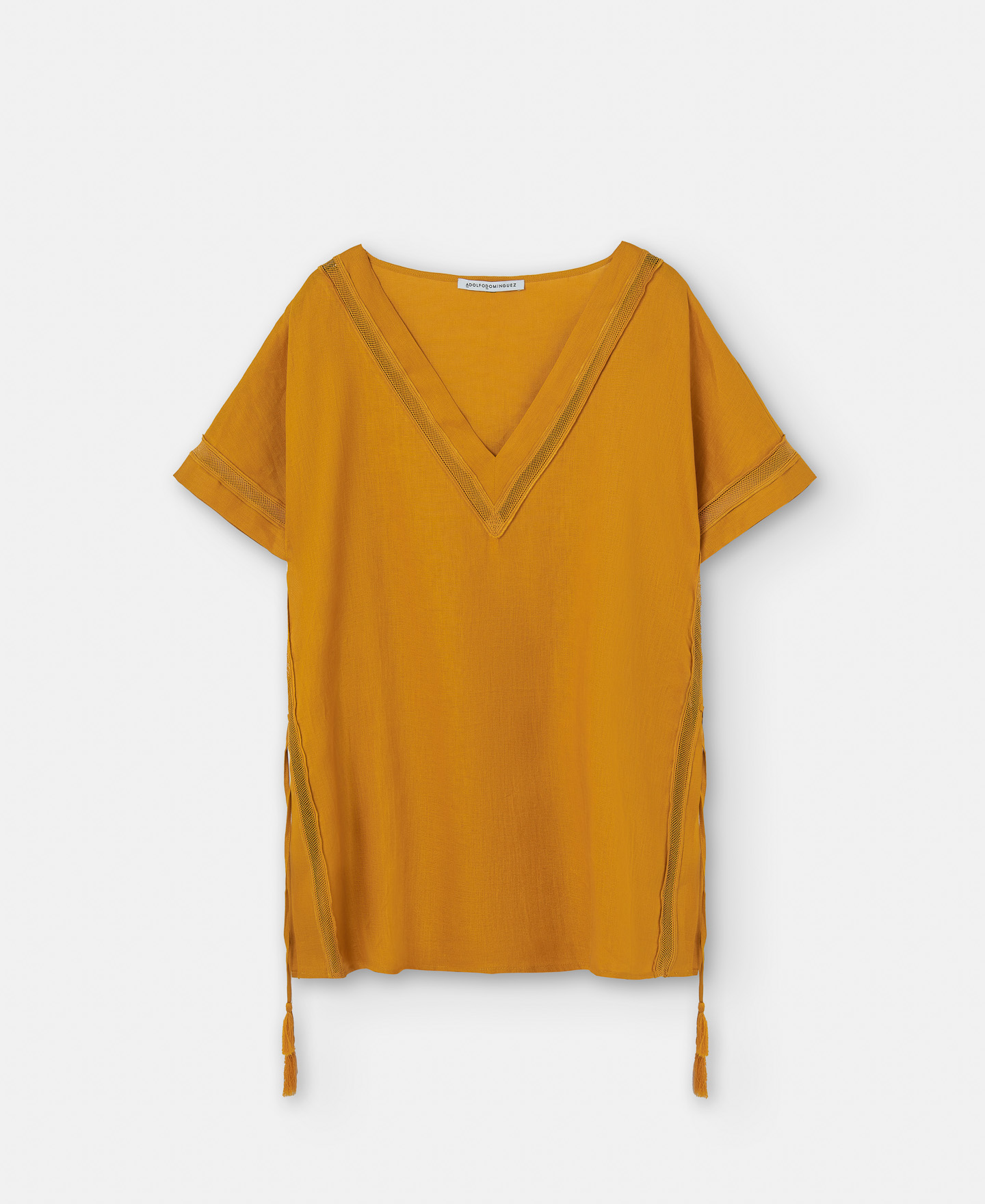 Responsible linen tasseled shirt image number 4