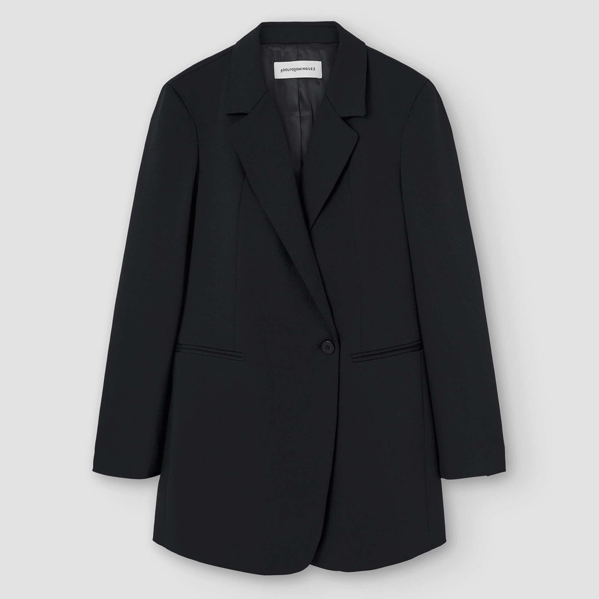 Lapel collar blazer with side button image number 4