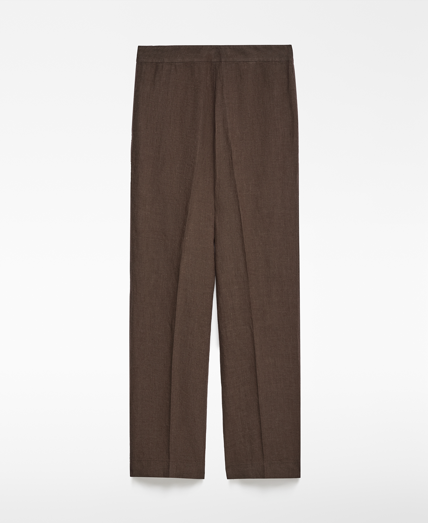 Pantal&oacute;n lino marr&oacute;n mujer image number 7