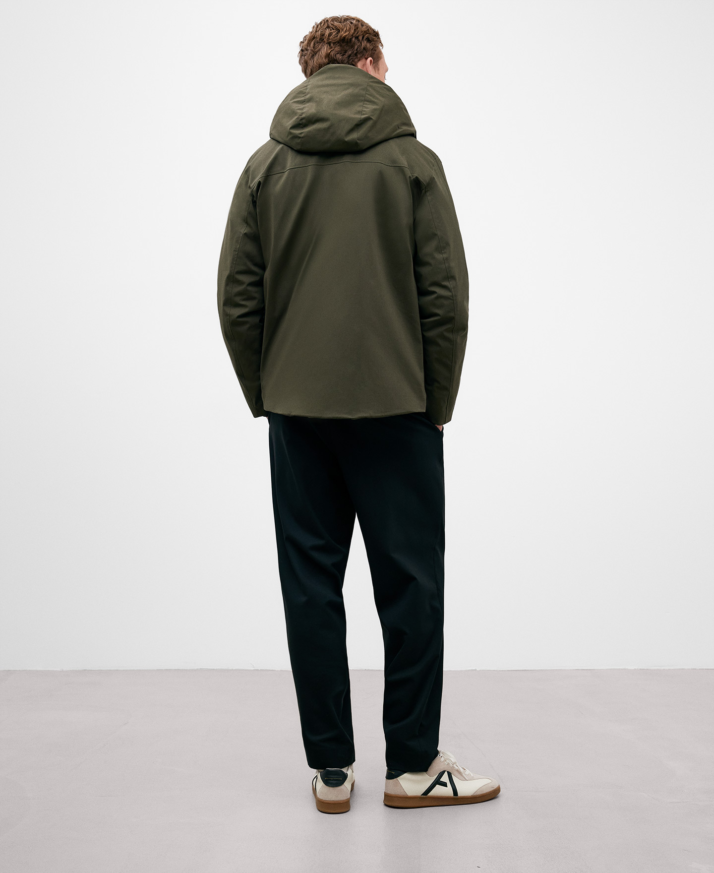 Green nylon parka for men image number 2