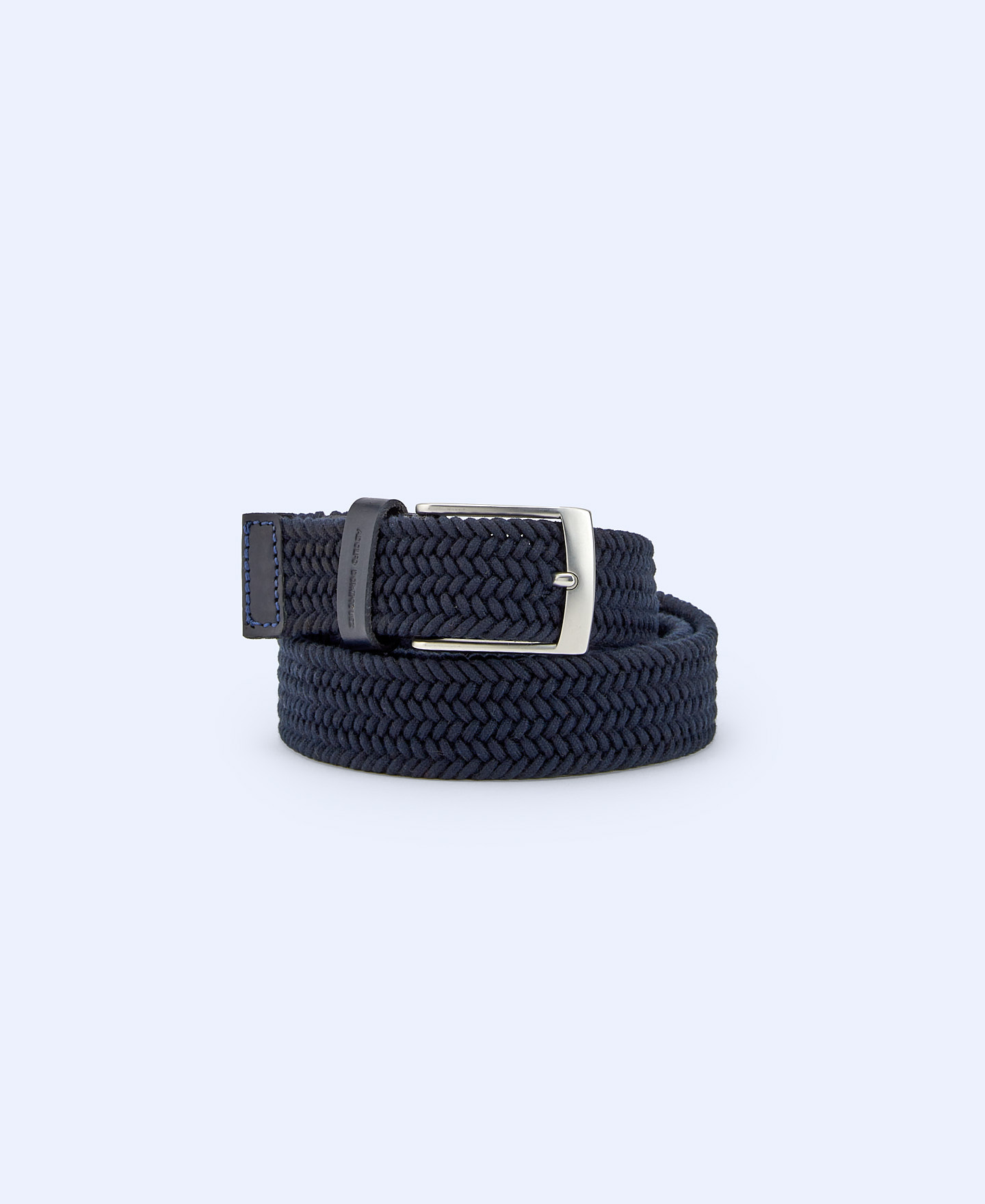 Leather and cotton braided belt image number 1