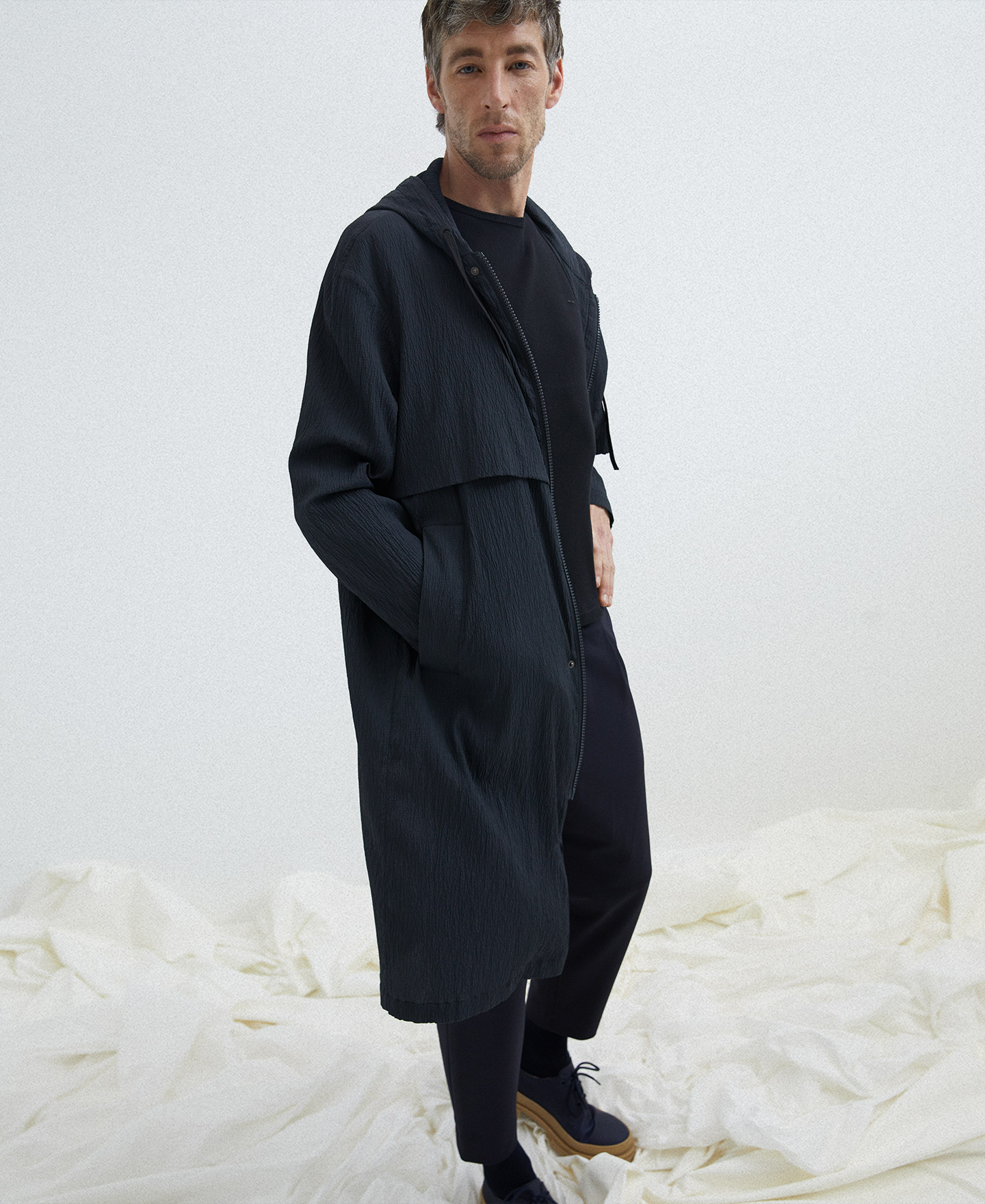 Gabardina en seersucker de nylon image number 2