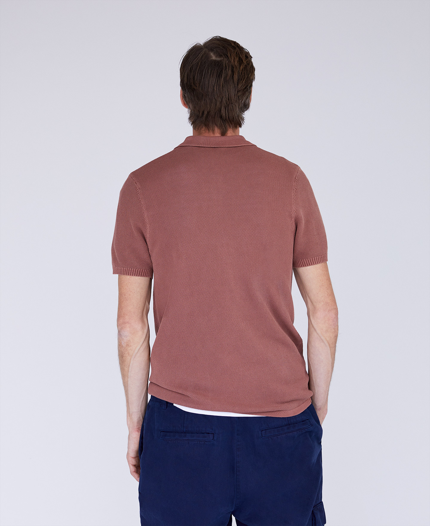 Terracotta pique shirt collar polo shirt image number 1