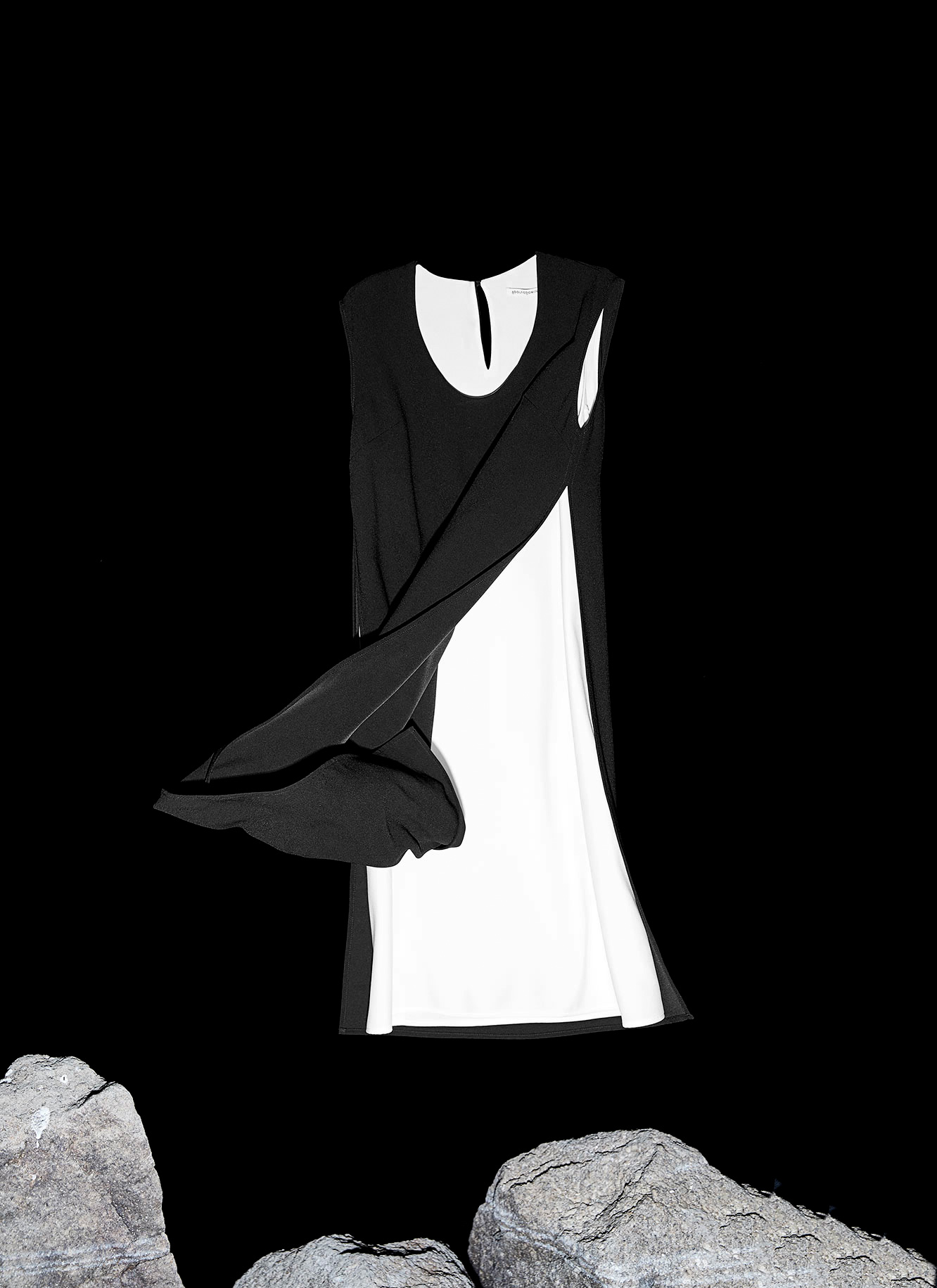 Vestido fluido bicolor image number 5