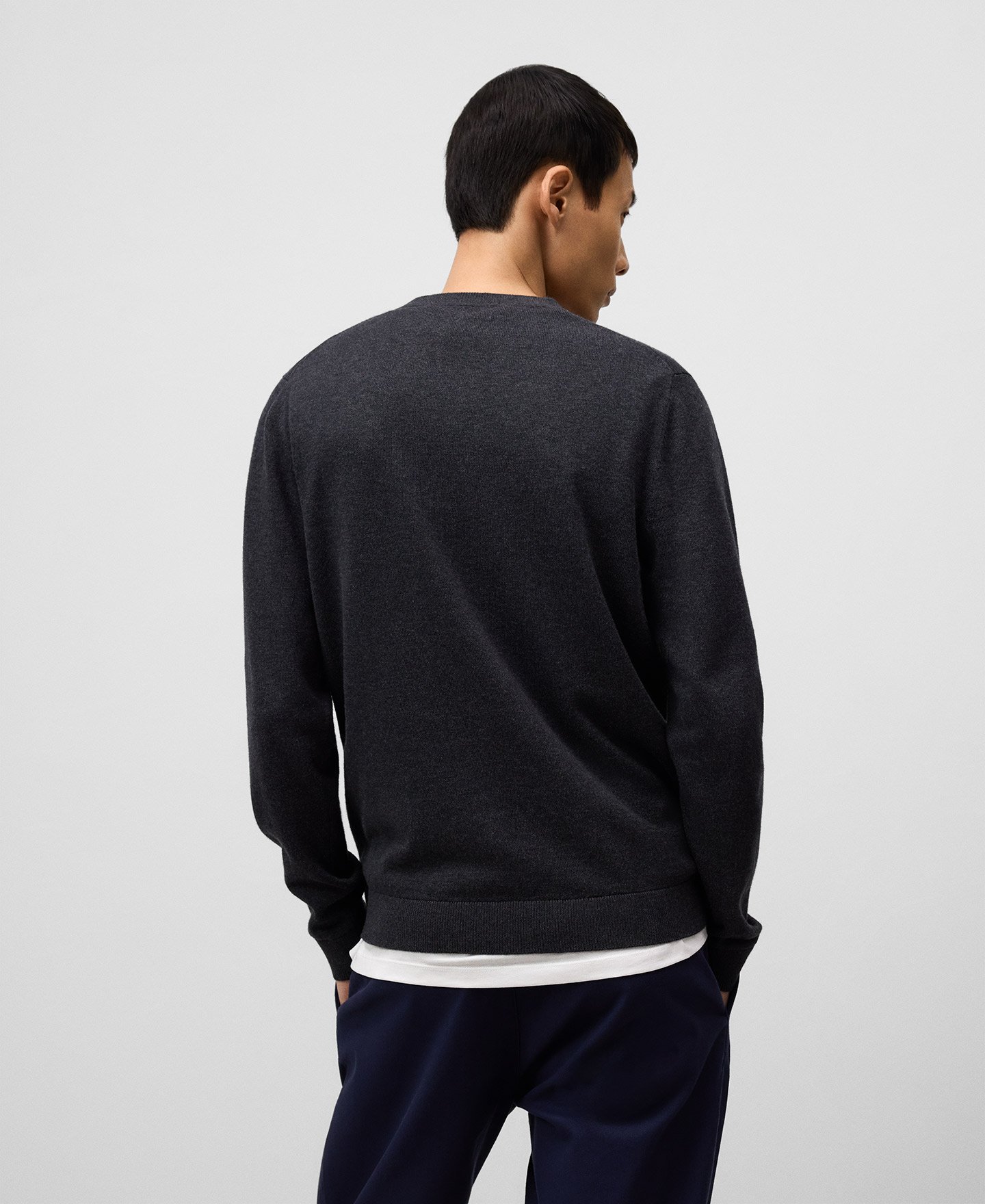 Regular fit crew collar sweater man image number 2