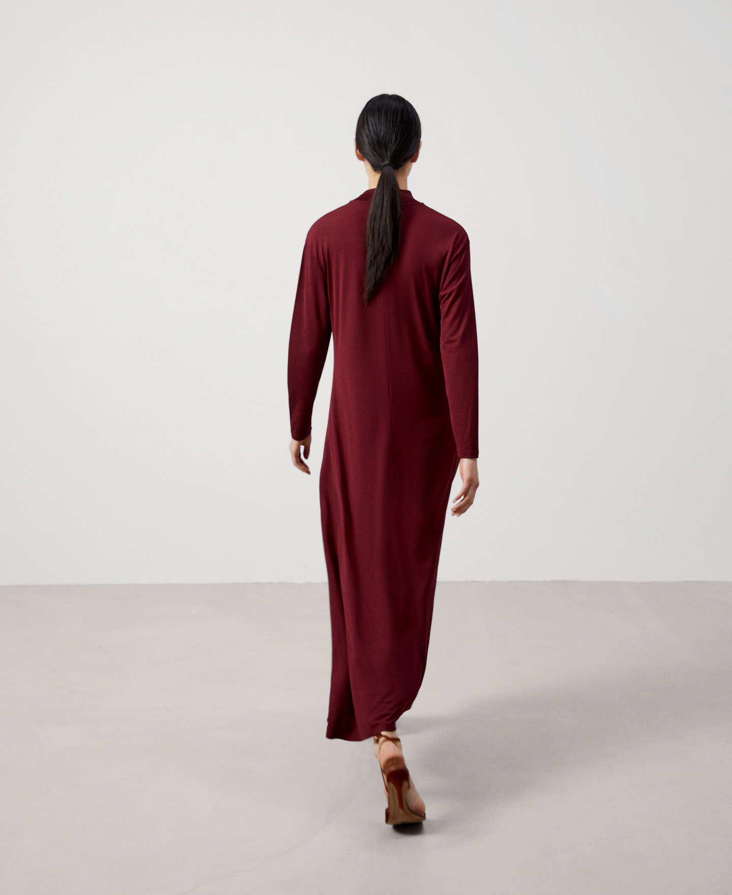 Perkins ribbed collar midi dress image number 2