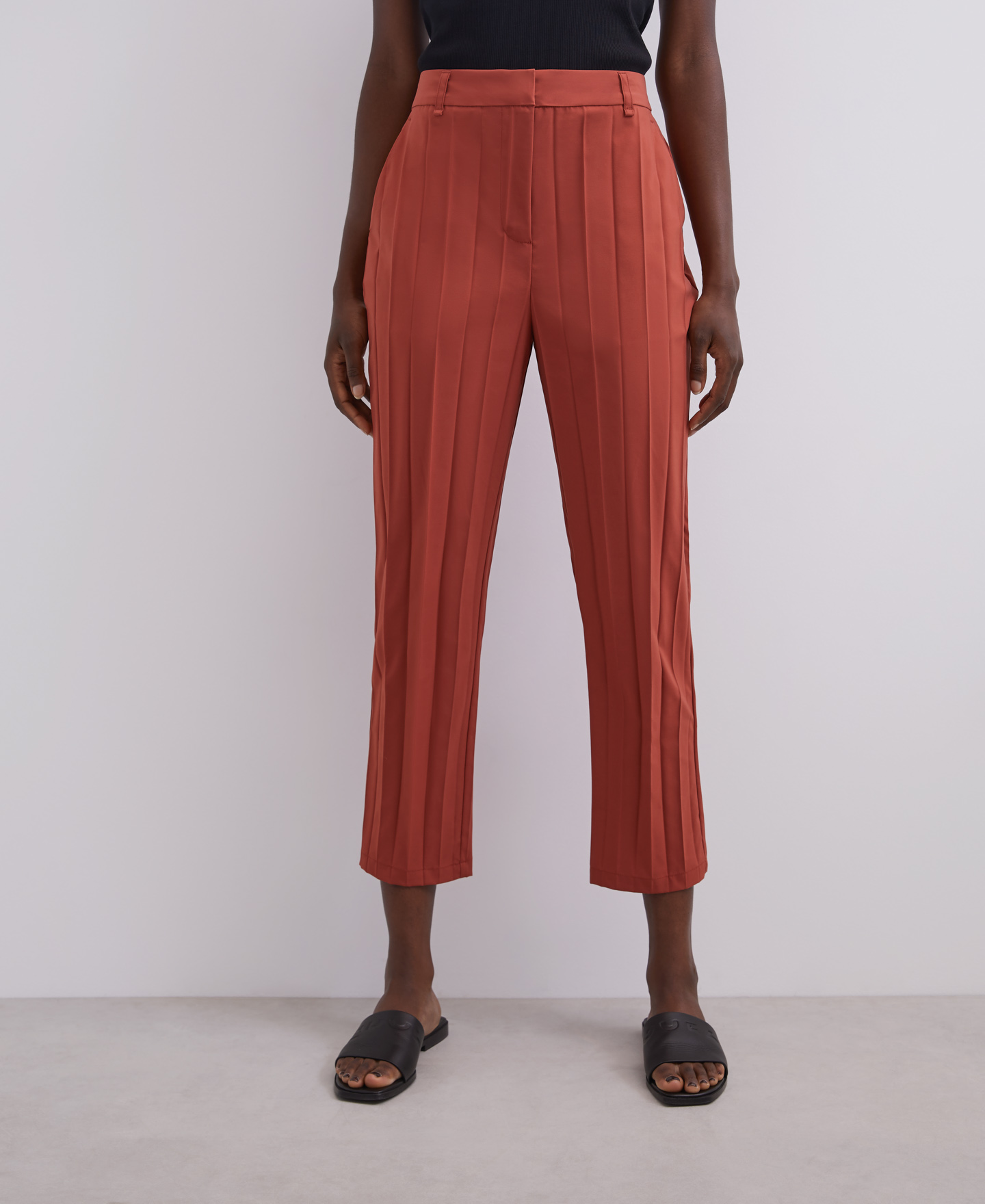 Straight cut crinkle trousers image number 1