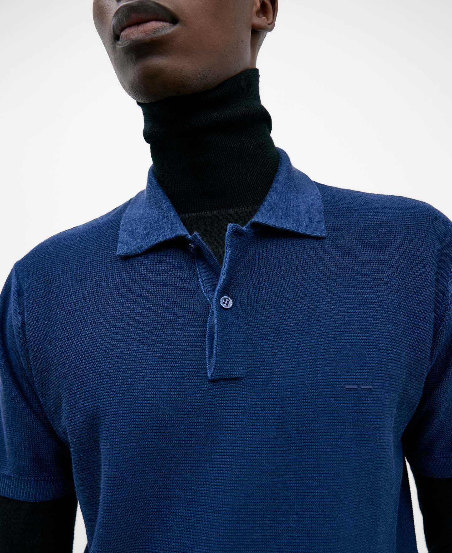 Cotton and viscose regular polo shirt image number 3