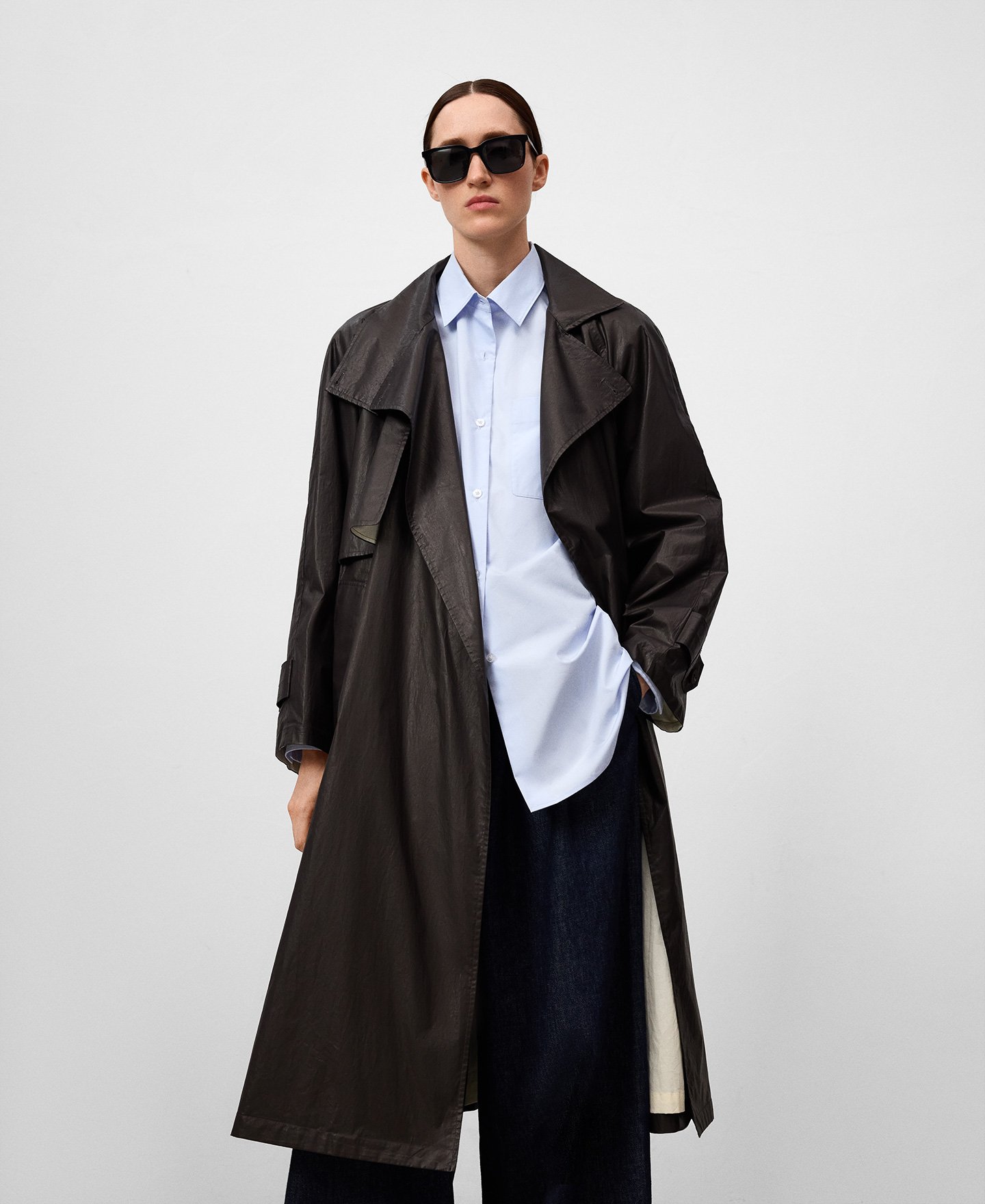 Organic cotton trench coat woman image number 0