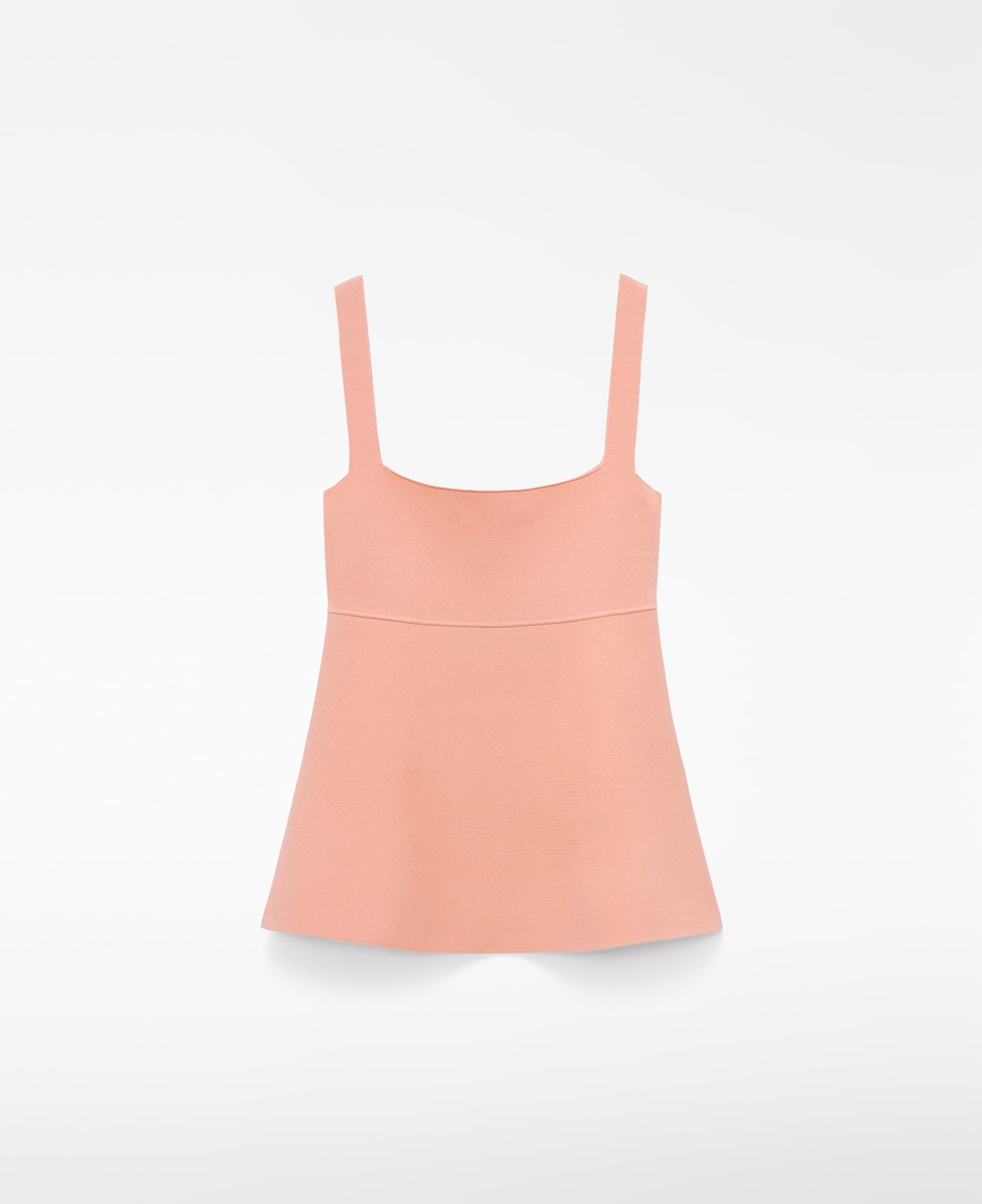 Knit peplum strappy top image number 5