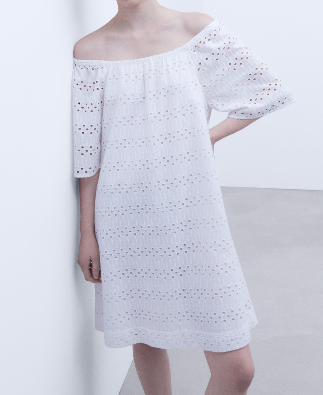 Bateau neckline embroidered dress image number 0