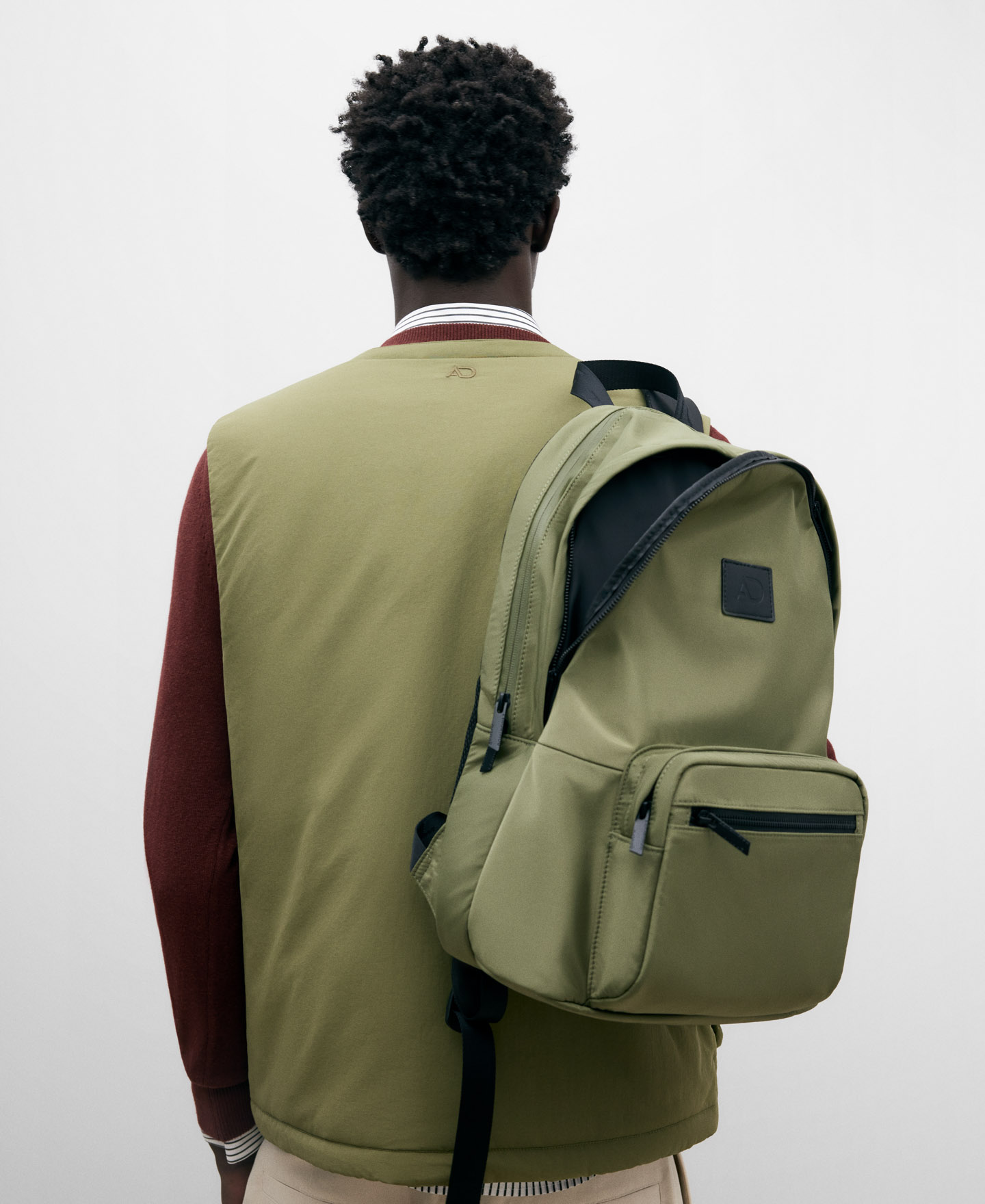Recycled materials khaki backpack image number 4