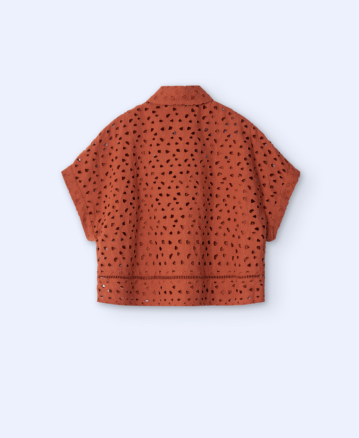 European linen square line shirt image number 5