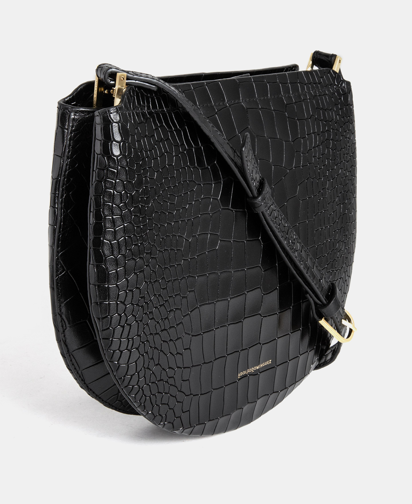 Small crocodile effect shoulder bag image number 1
