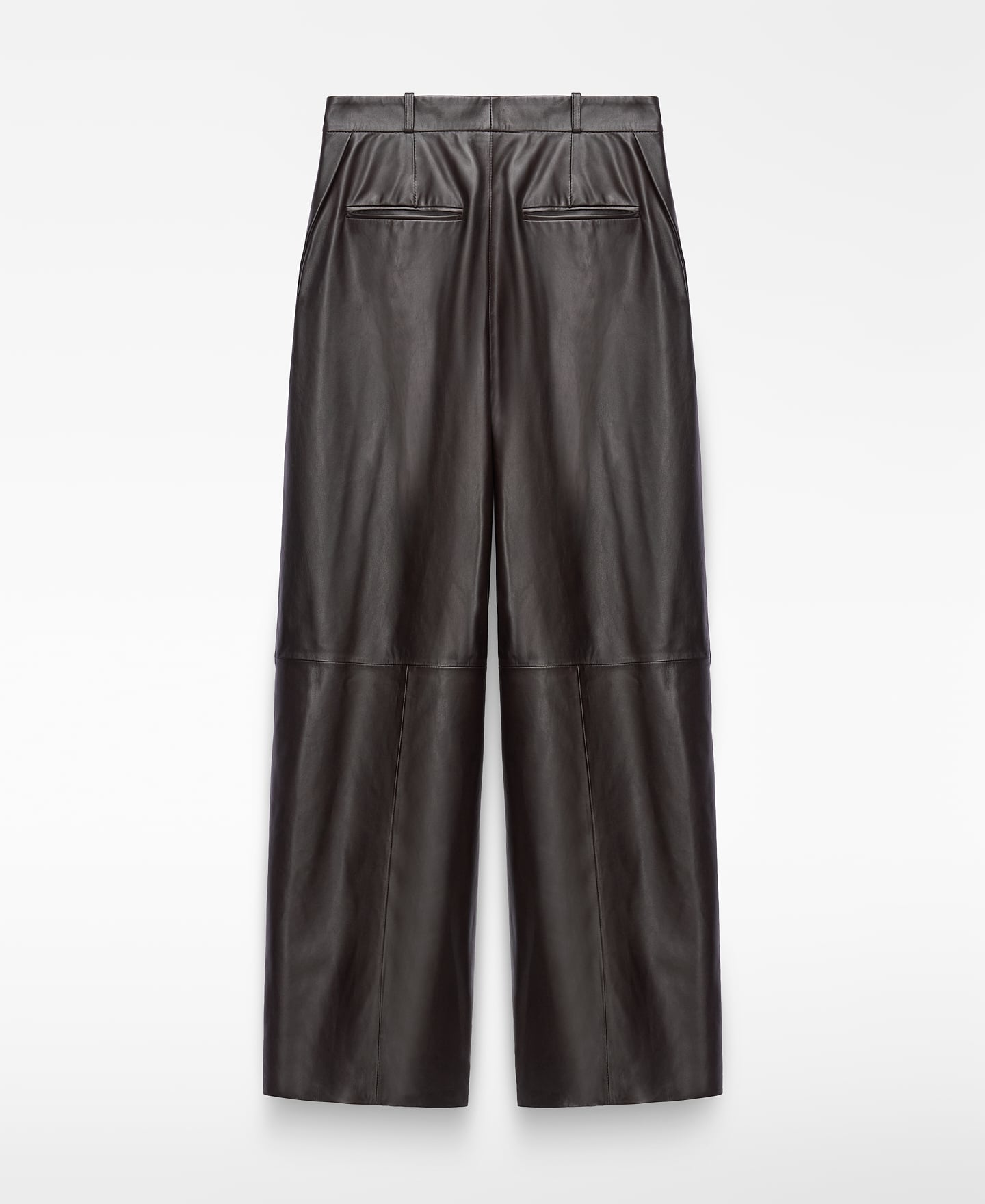Leather baggy trousers with side pleats image number 5