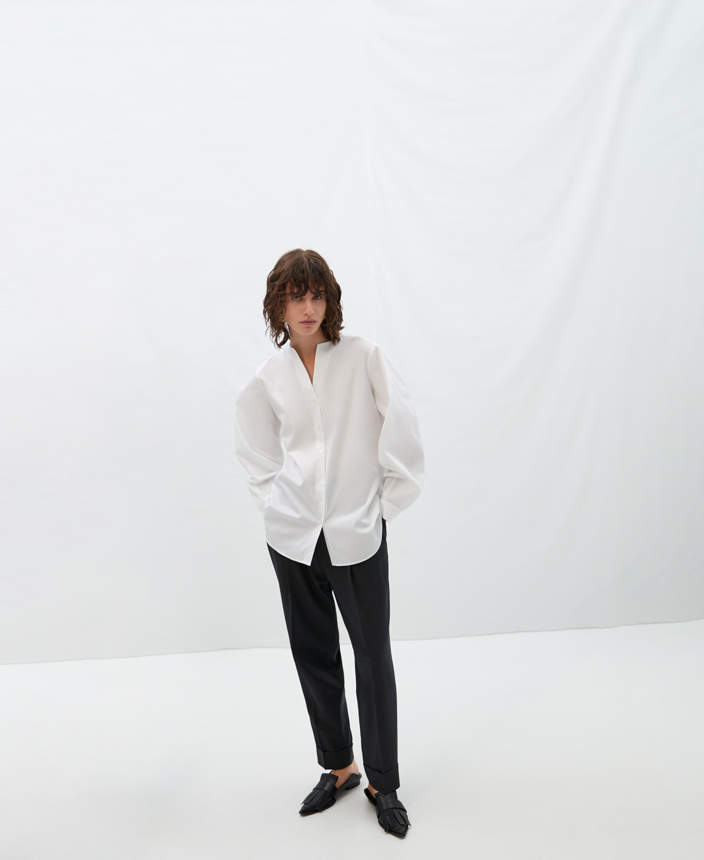 Camisa oversize manga abullonada image number 1