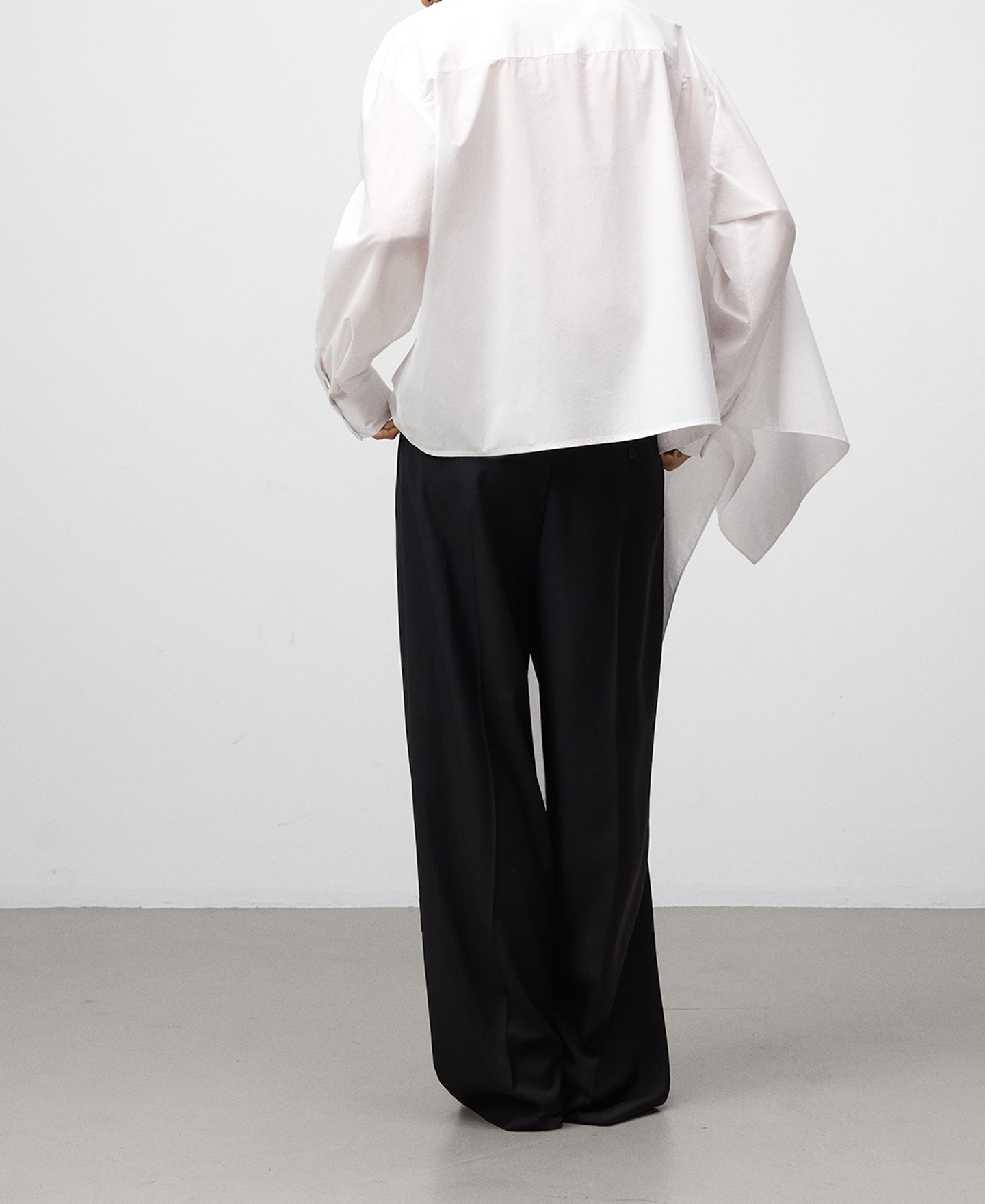 Shirt with overlapping shawl image number 2