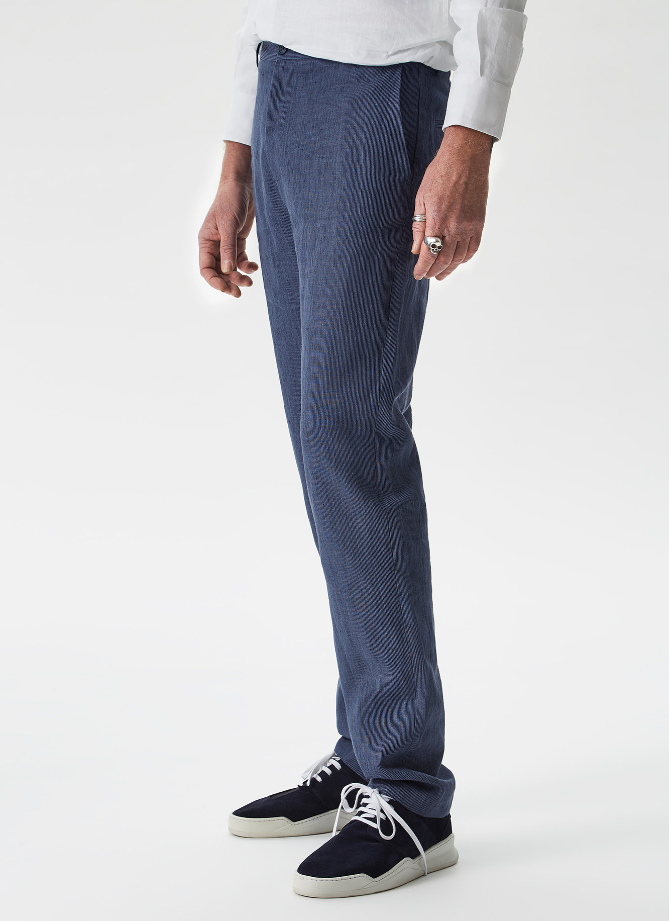 Striped linen trousers image number 0