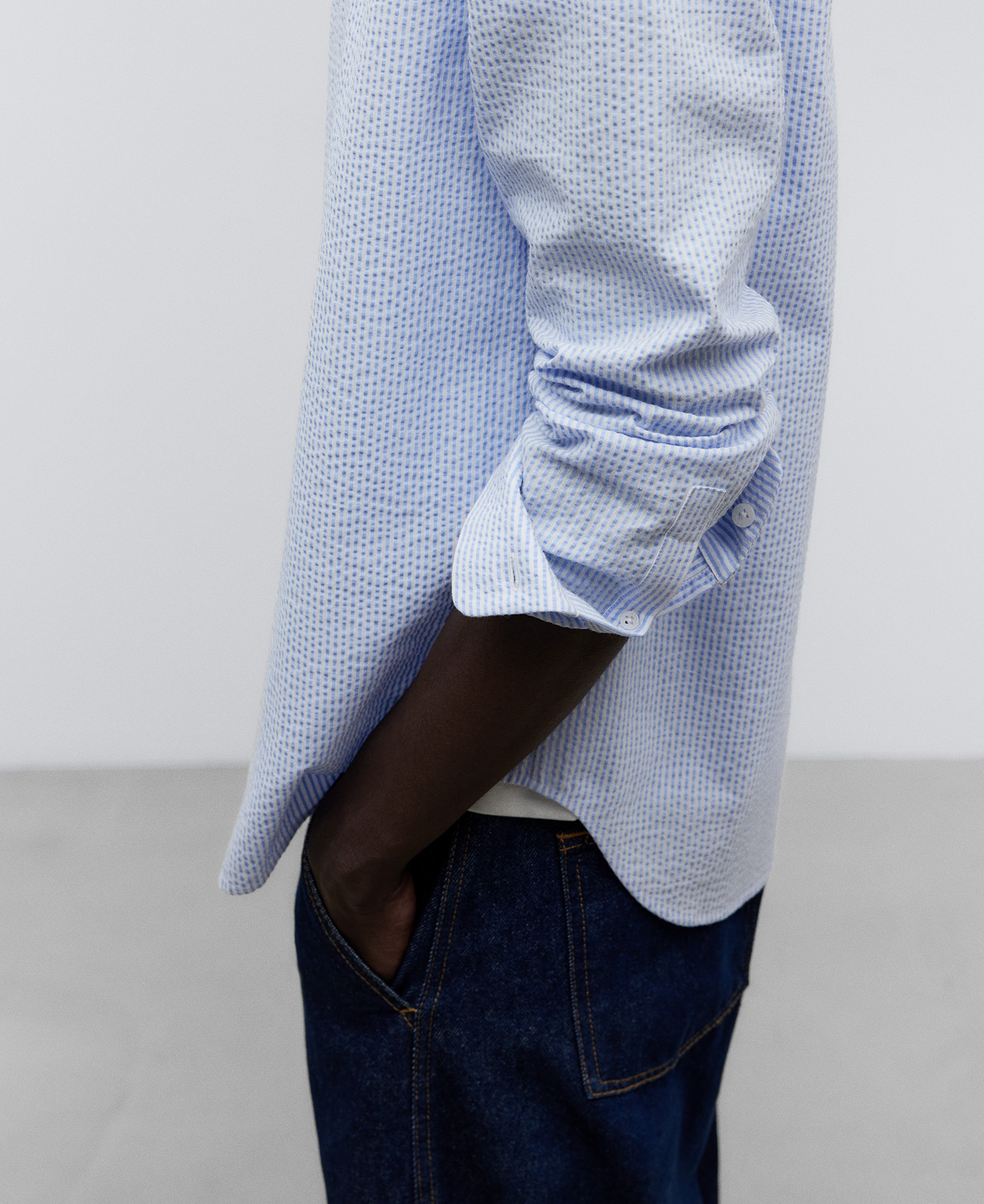 Striped regular fit shirt man image number 3