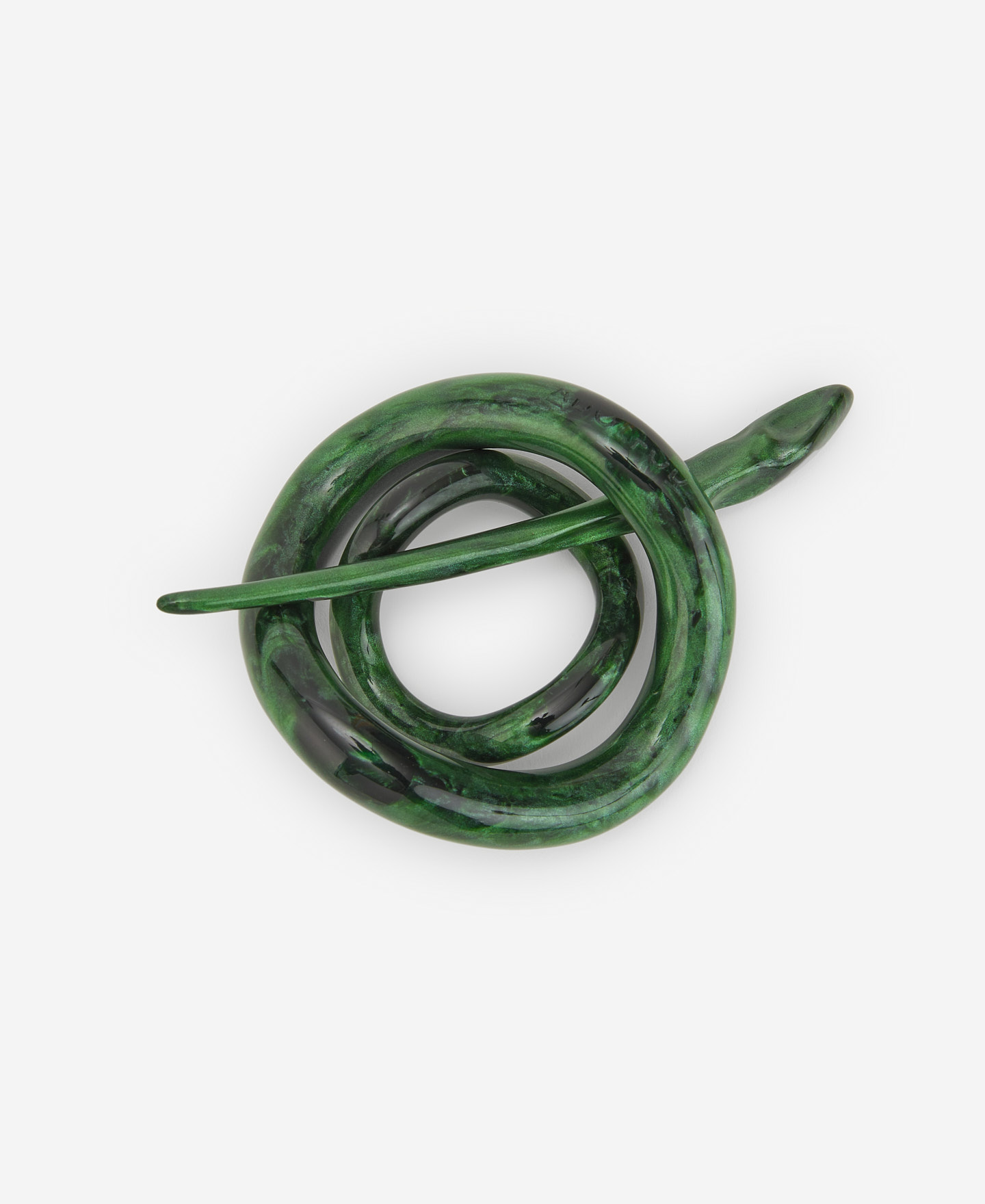 Green resin barrette for women image number 0