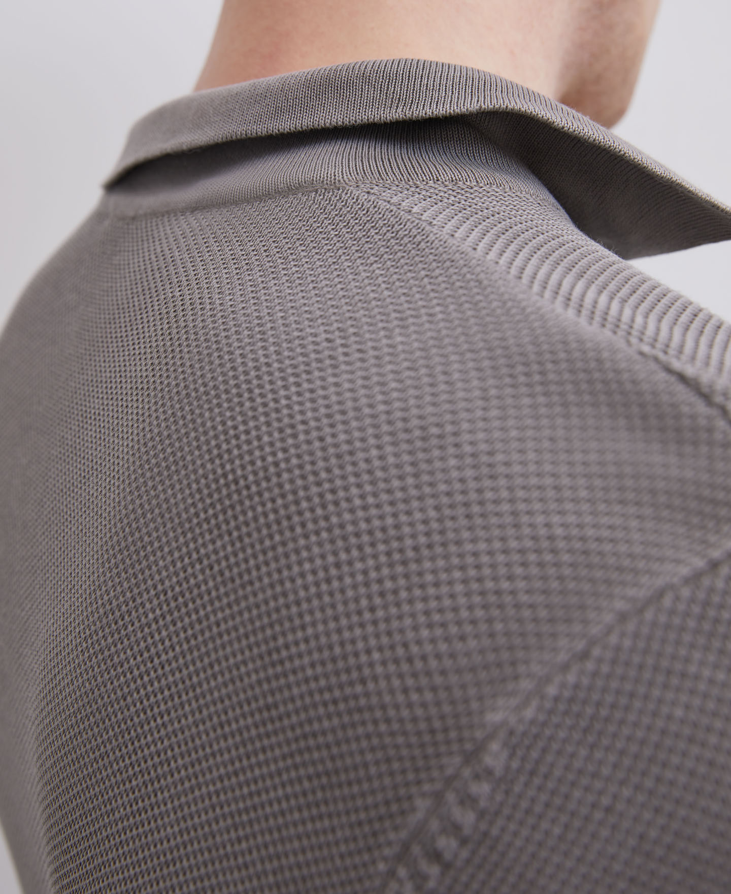 Stone pique shirt collar polo shirt image number 2