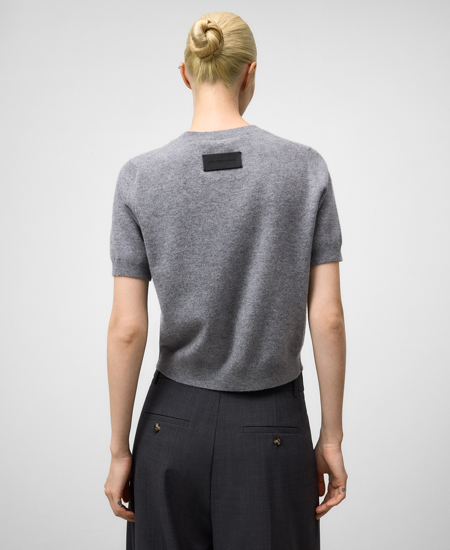 Wool short sleeve sweater woman image number 2