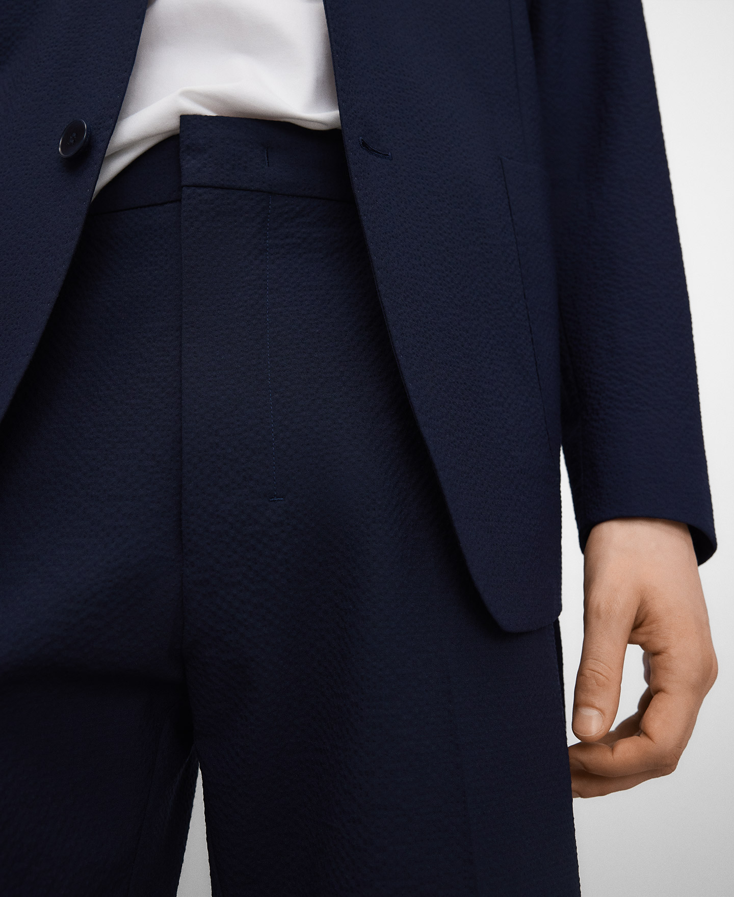 Seersucker tailored trousers man image number 3