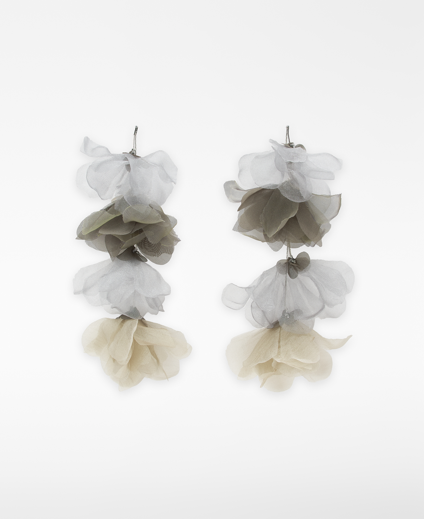 Maxi pendientes flores organza image number 0