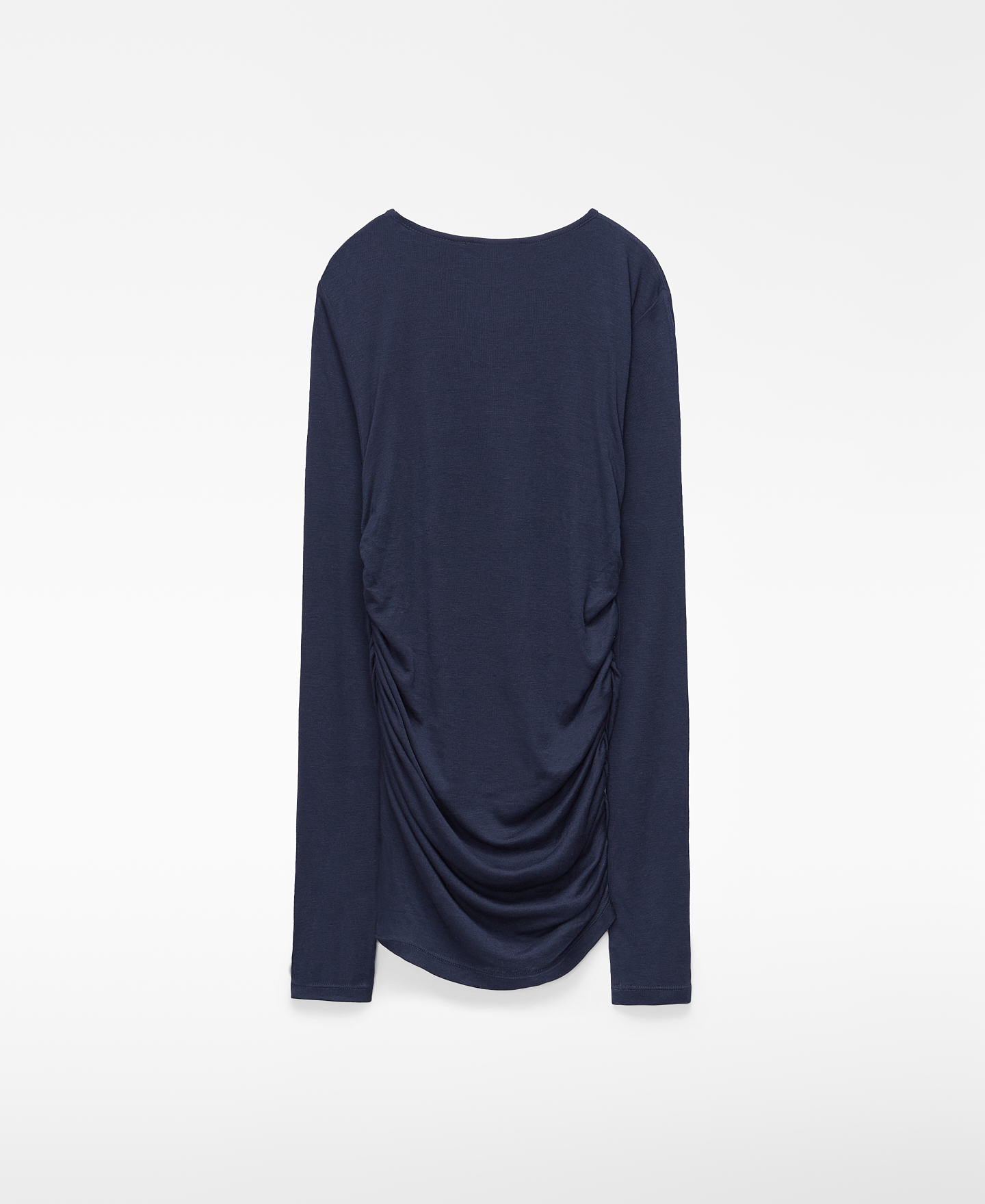 Long sleeve gathered T-shirt image number 1