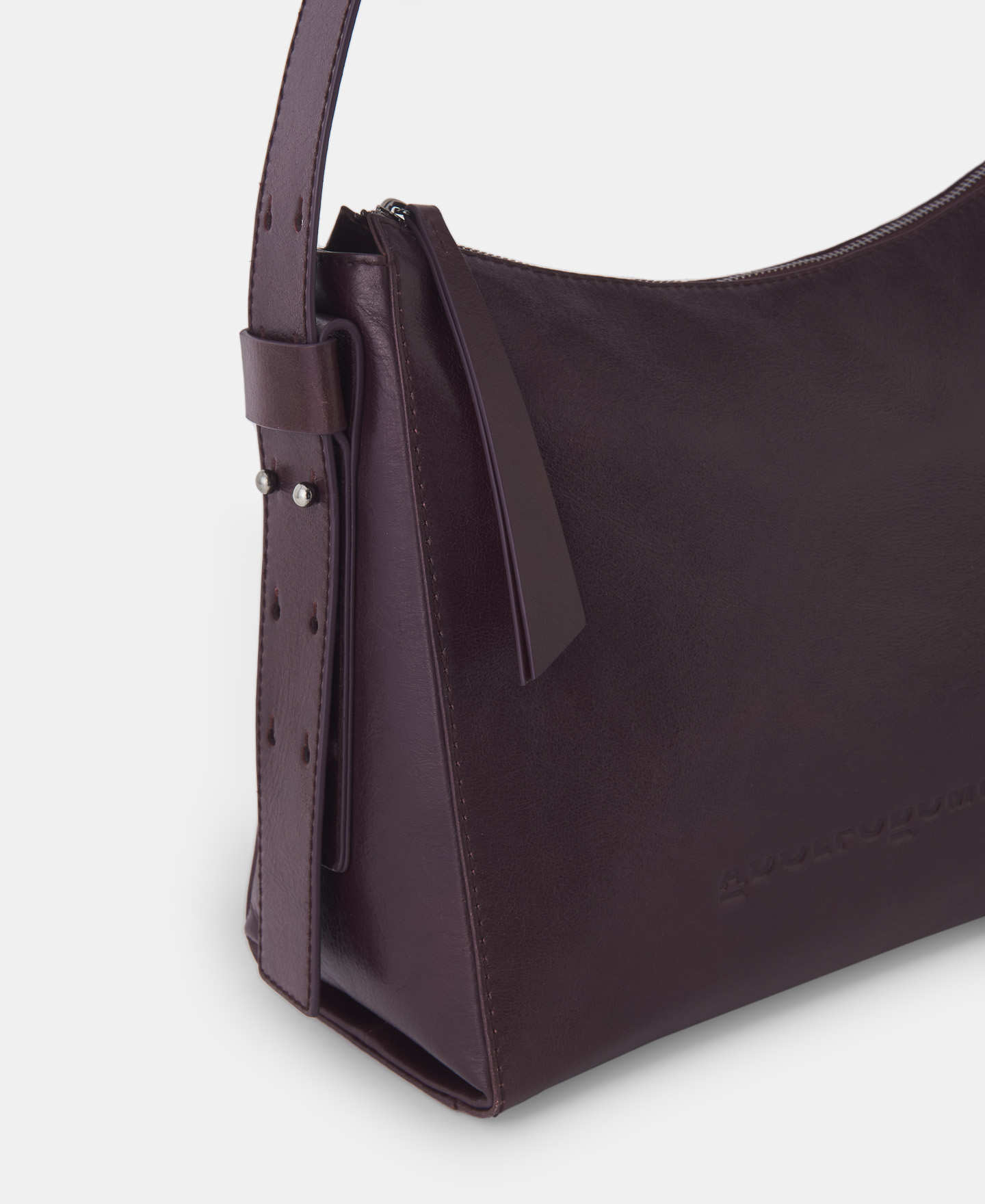 Glossy crackled leather hobo bag image number 1