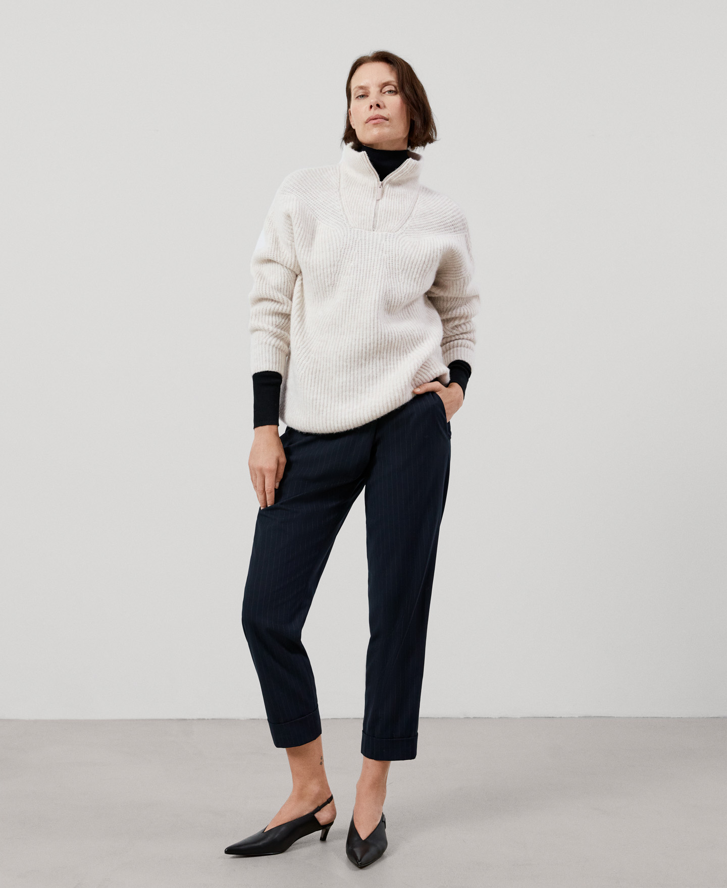 Wool knitted turtleneck sweater image number 1