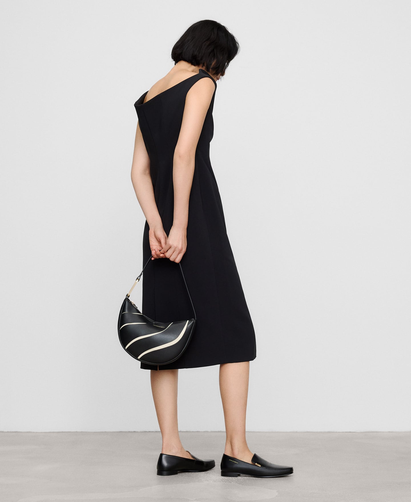 Bolso de hombro bicolor Luna image number 4