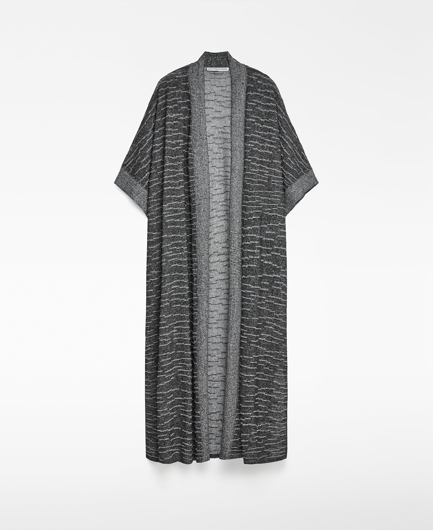 Plated knit kimono jacket woman image number 4