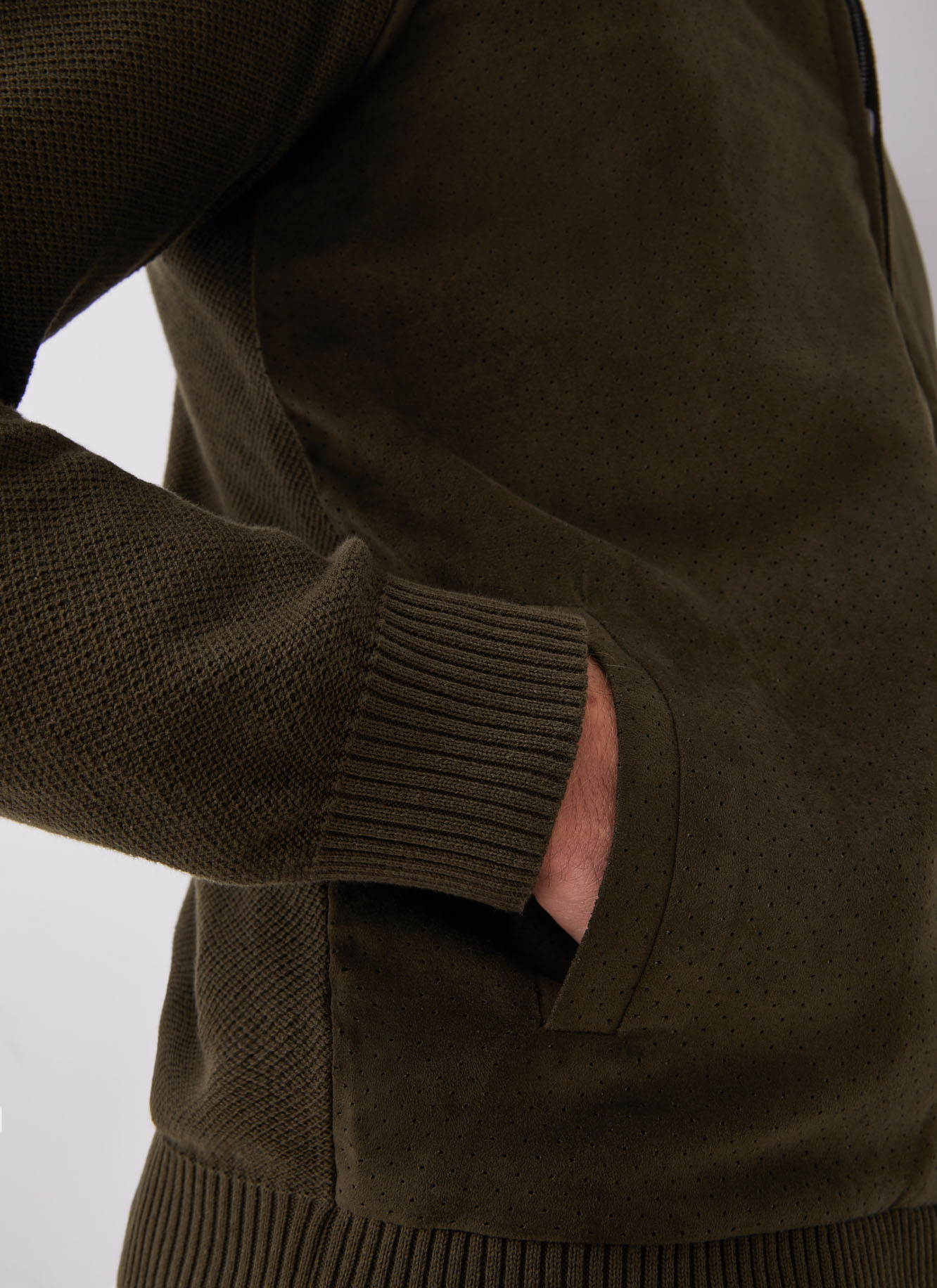 Suedette jacket with eyelets pattern image number 2