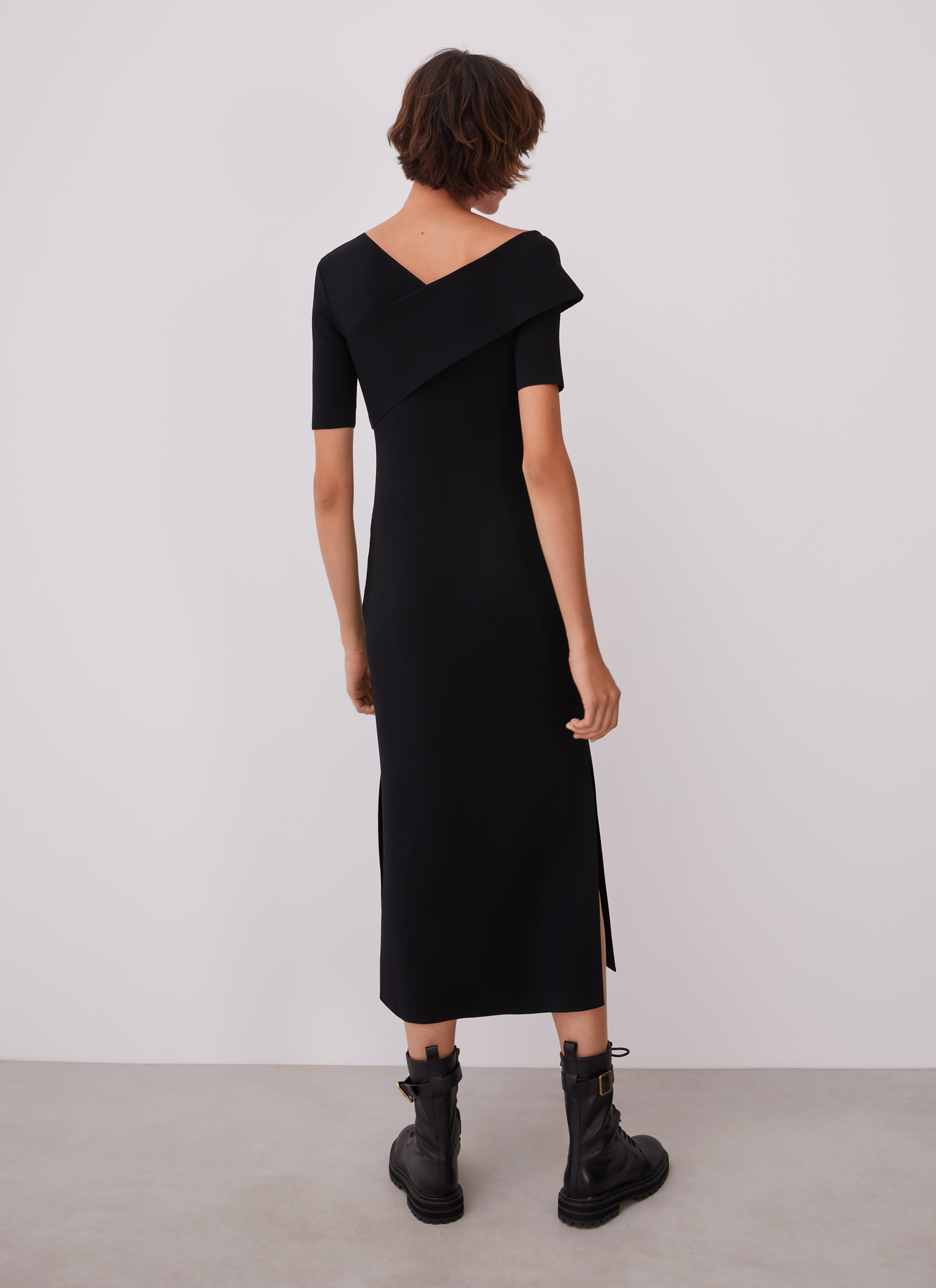 Thick-stretch knit dress image number 1