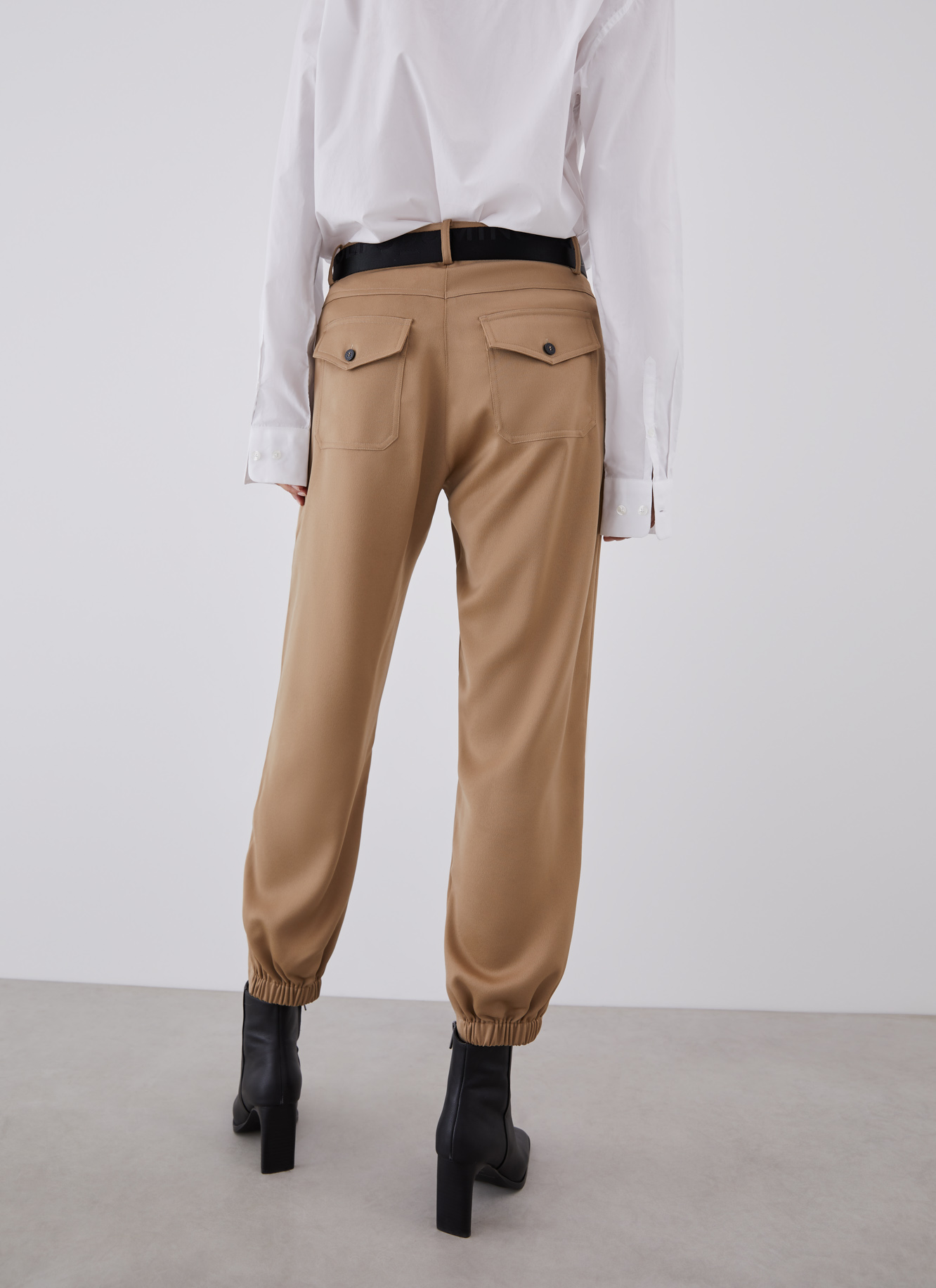 Cargo style trousers with elastic ankle image number 1